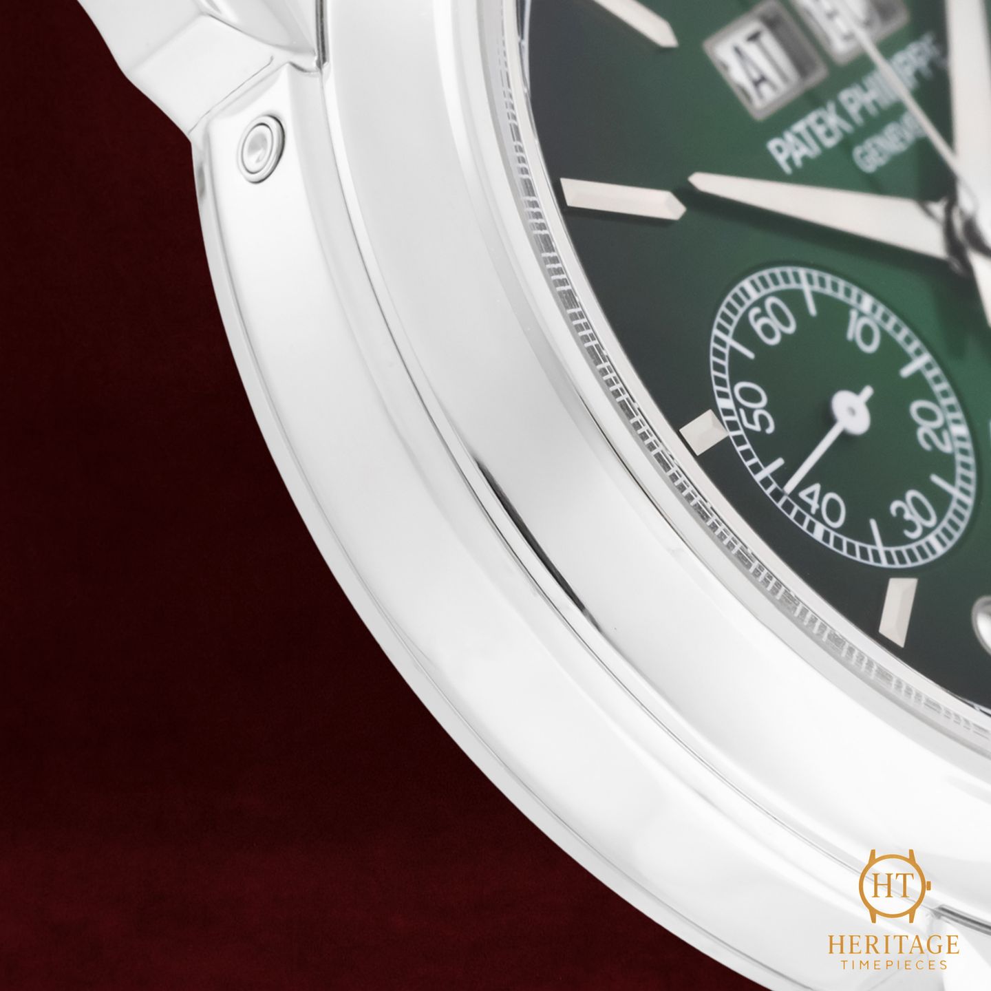 Patek Philippe Perpetual Calendar Chronograph 5270P-014 (2023) - Green dial 41 mm Platinum case (4/8)