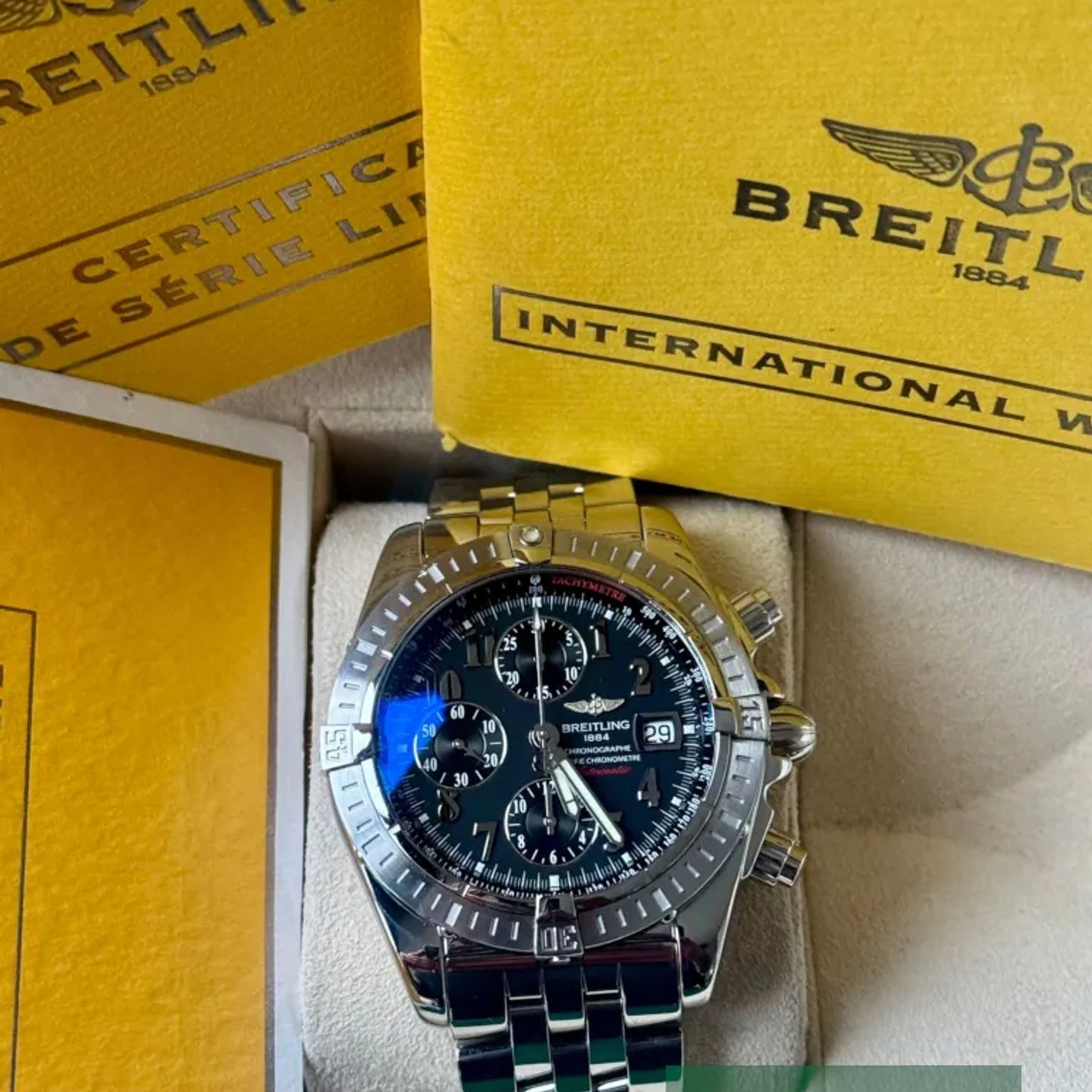 Breitling Chronomat Evolution A13356 (2008) - Black dial 44 mm Steel case (6/6)