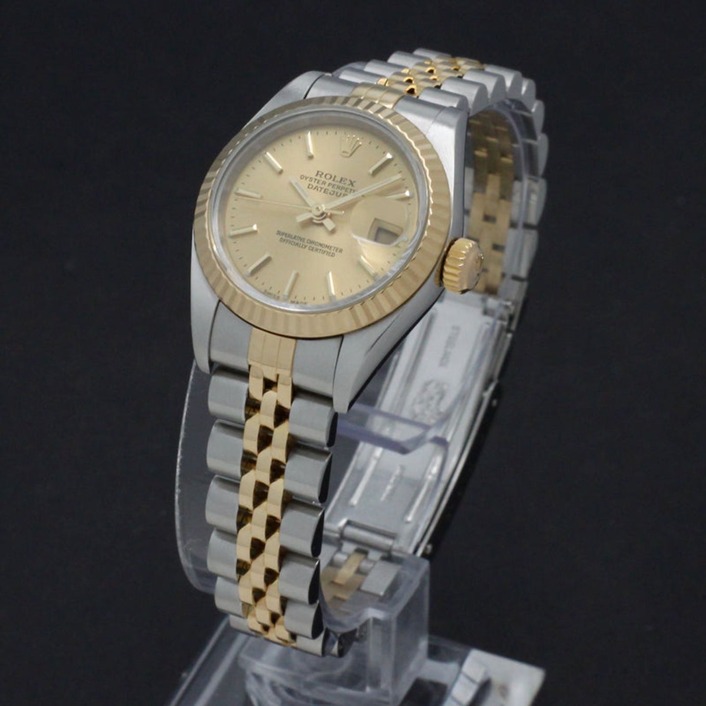 Rolex Lady-Datejust 79173 (2003) - Gold dial 26 mm Gold/Steel case (2/7)