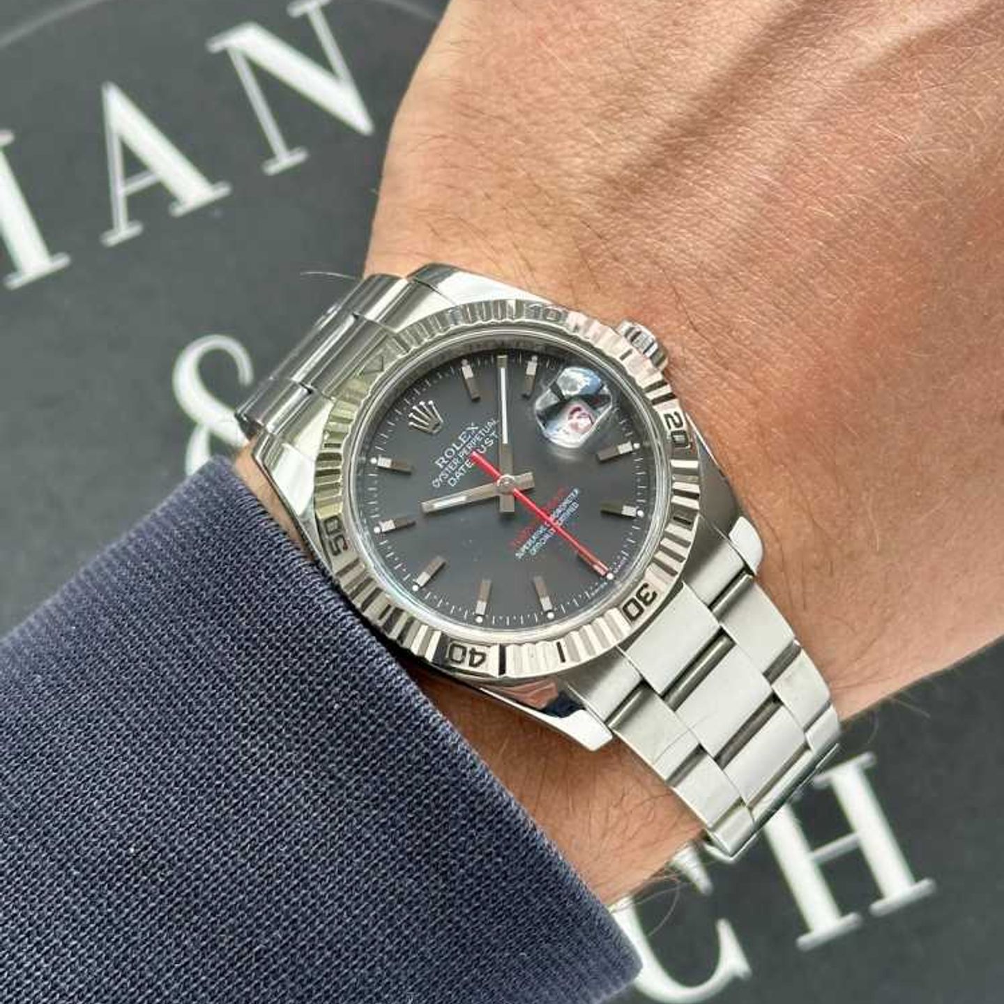 Rolex Datejust Turn-O-Graph 116264 (2006) - Black dial 36 mm Steel case (3/8)