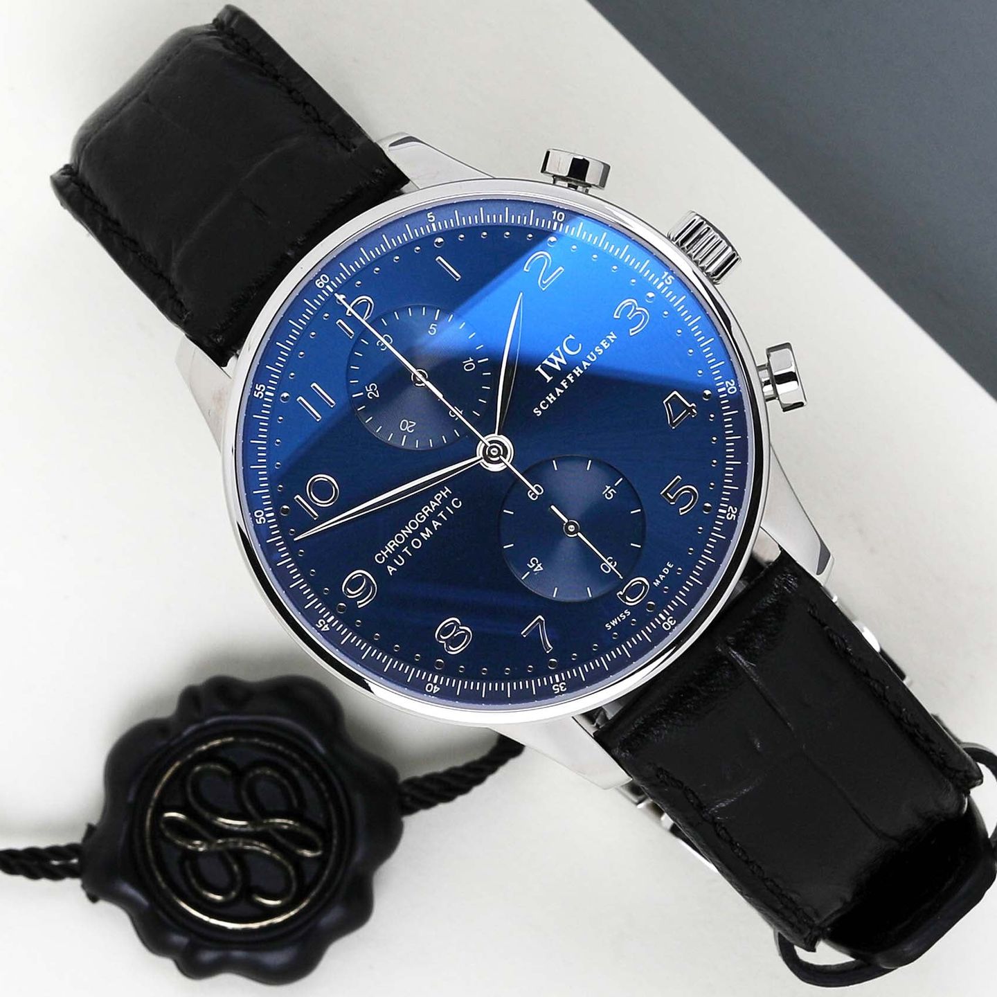 IWC Portuguese Chronograph IW371491 (2018) - Blauw wijzerplaat 41mm Staal (1/8)