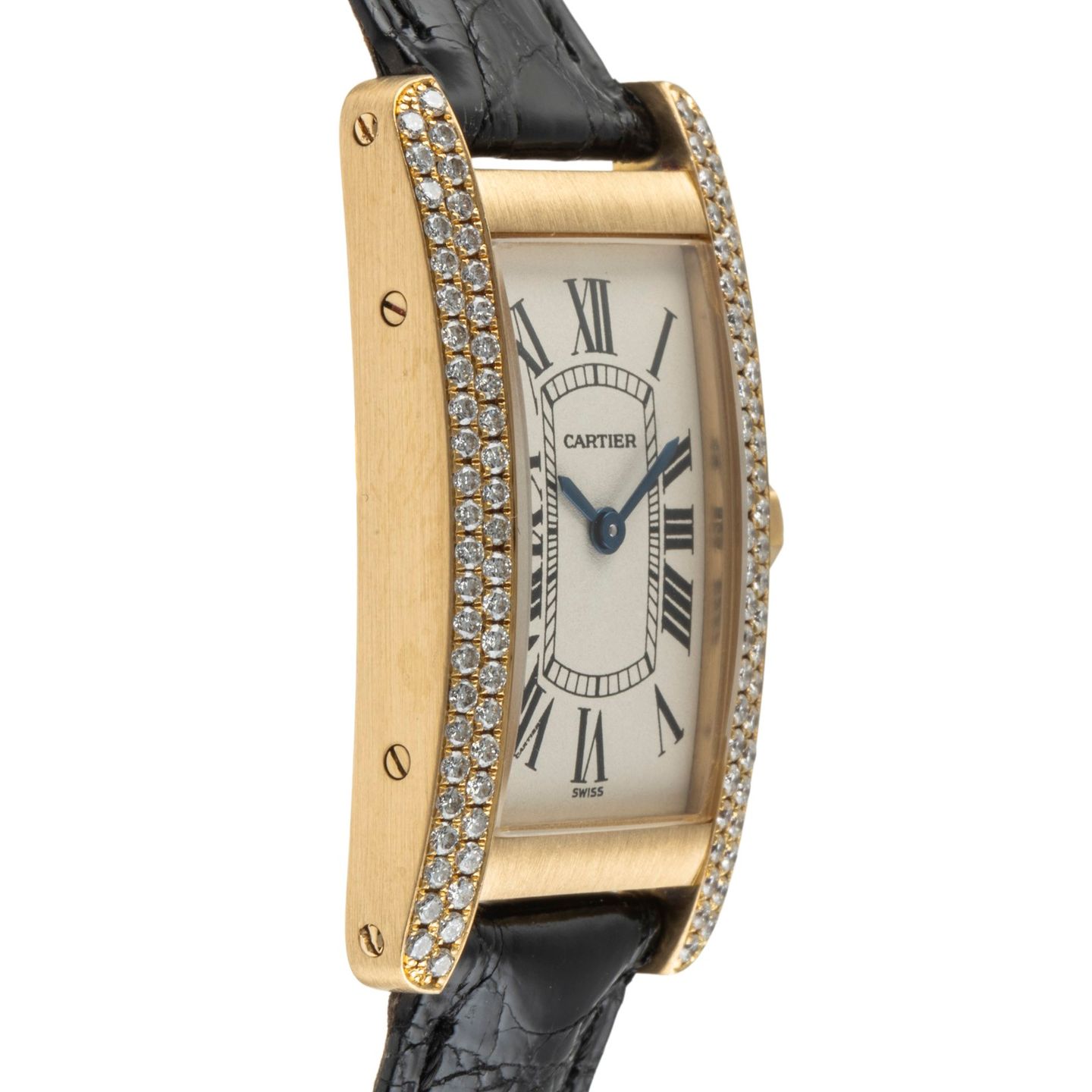 Cartier Tank Américaine WB701251 (Unknown (random serial)) - Silver dial 19 mm Yellow Gold case (7/8)