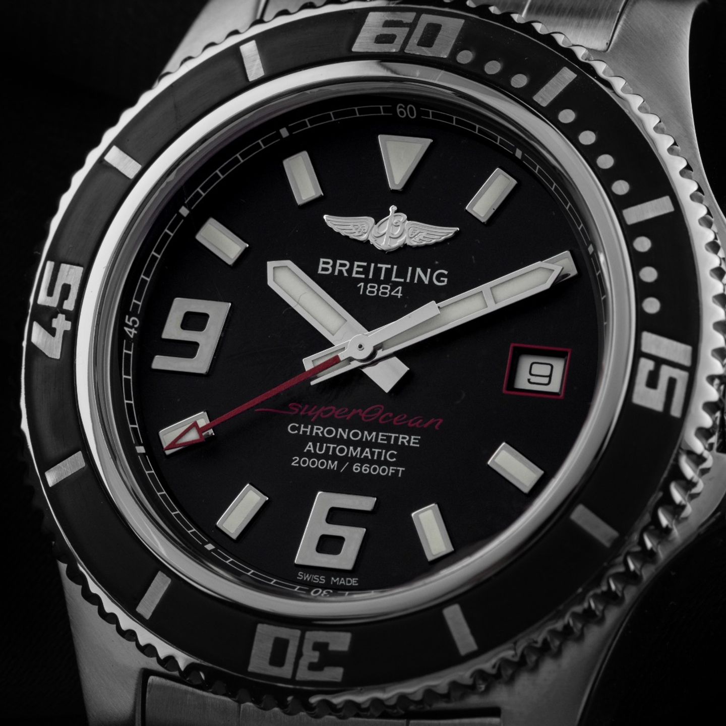Breitling Superocean 44 A1739102/BA76 (2014) - Zwart wijzerplaat 44mm Staal (3/8)