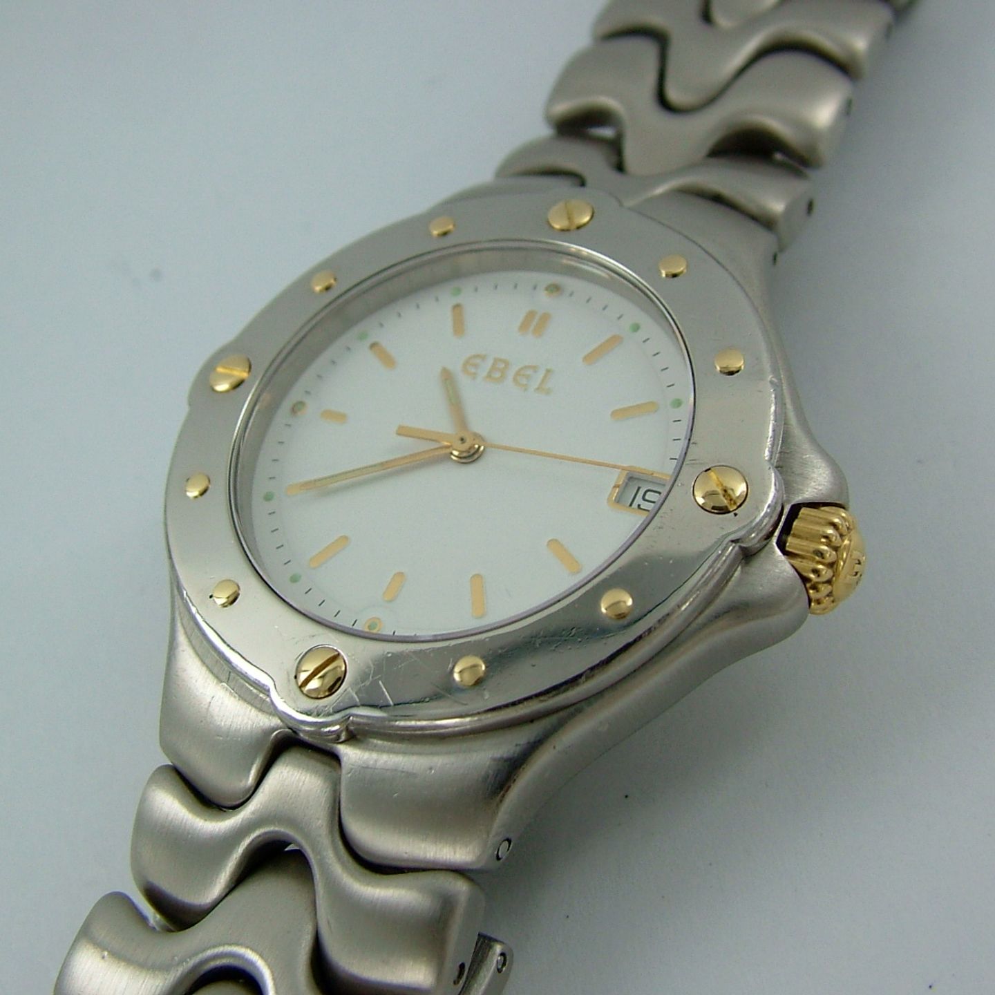Ebel Sportwave - (Unknown (random serial)) - White dial 36 mm Gold/Steel case (4/7)