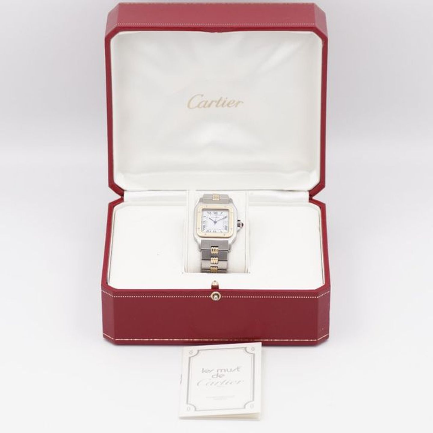Cartier Santos 2961 (1990) - White dial 29 mm Gold/Steel case (9/9)
