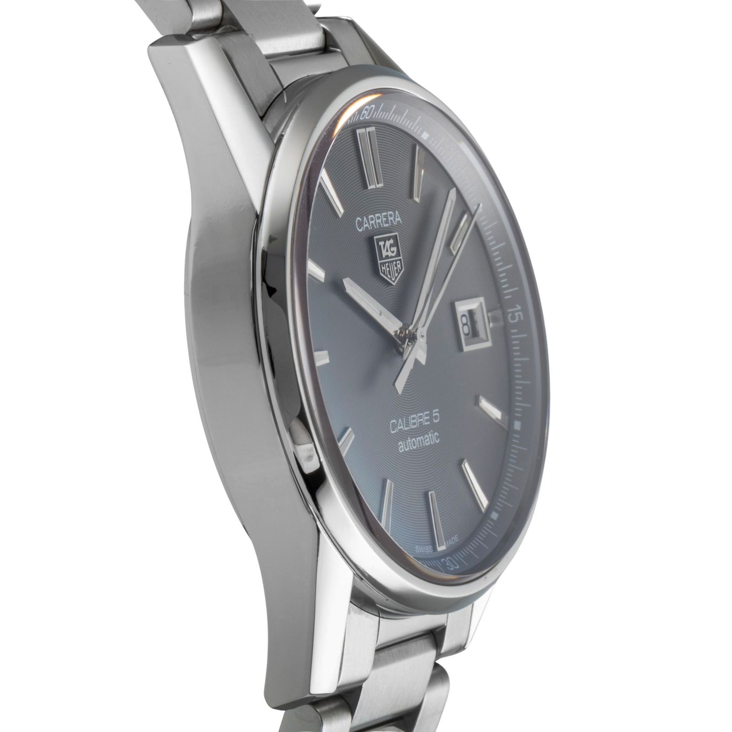 TAG Heuer Carrera Calibre 5 WAR211C.BA0782 (Unknown (random serial)) - Grey dial 39 mm Steel case (7/8)