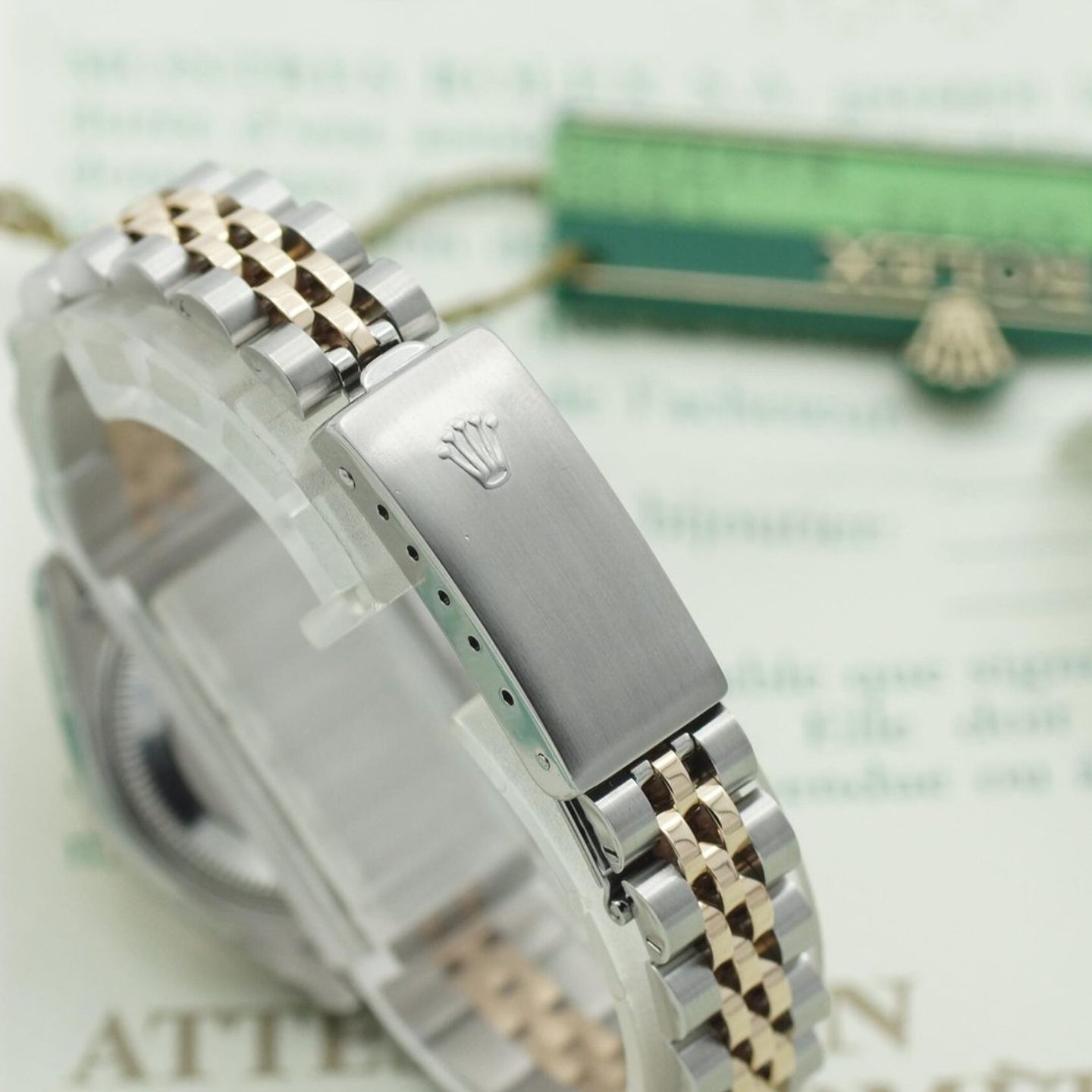 Rolex Lady-Datejust 69173 (1990) - Champagne dial 26 mm Gold/Steel case (7/8)