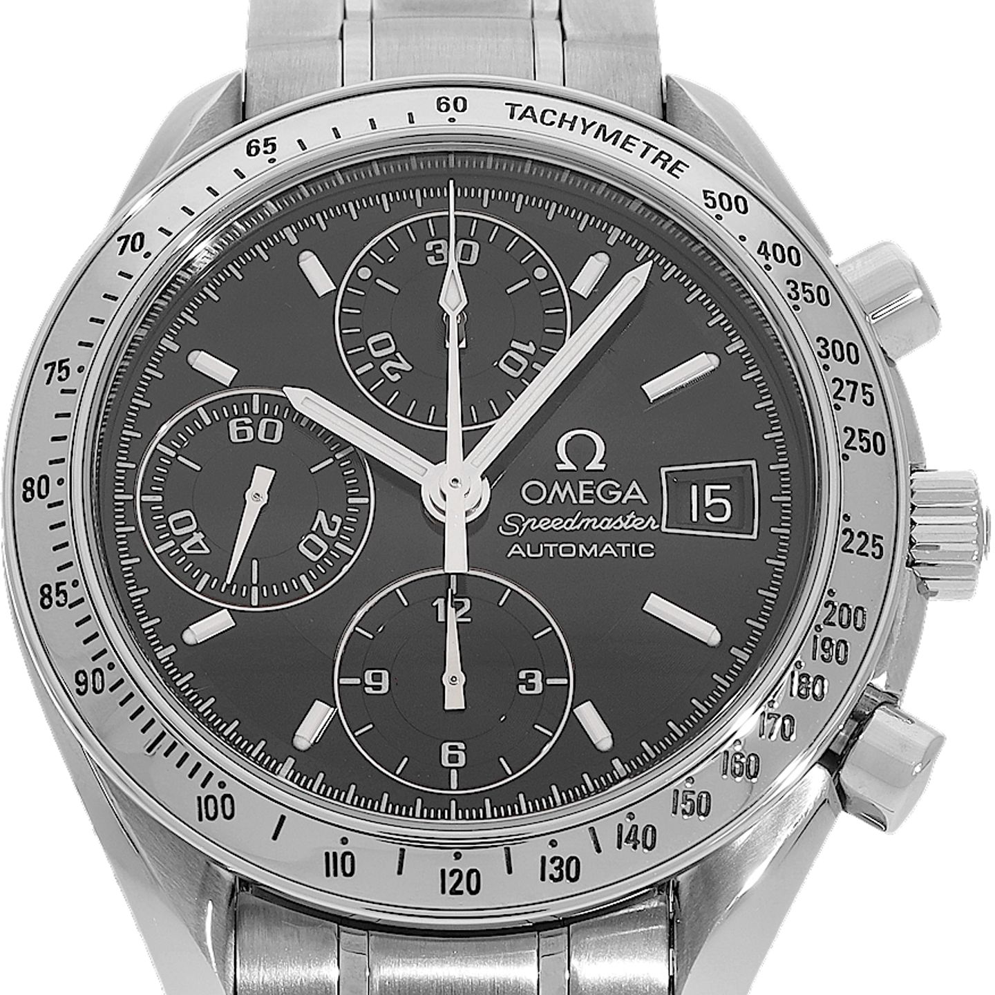 Omega Speedmaster Date 3513.50.00 (2003) - Zwart wijzerplaat 39mm Staal (1/5)