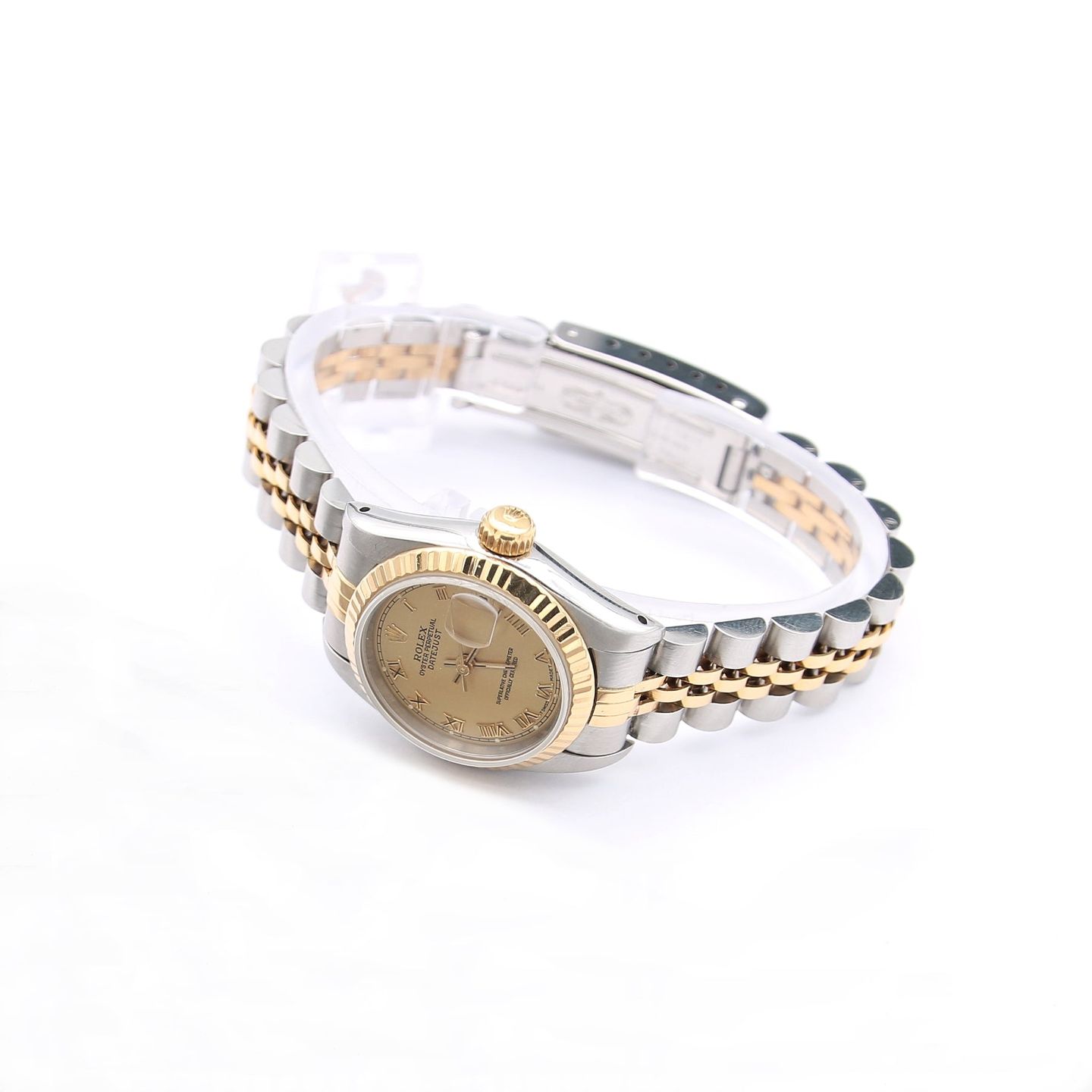 Rolex Lady-Datejust 69173 (Unknown (random serial)) - Champagne dial 26 mm Gold/Steel case (5/7)