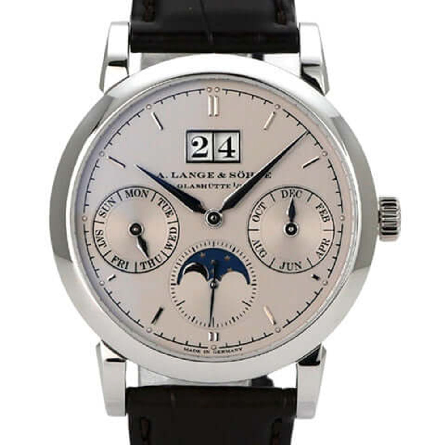 A. Lange & Söhne Saxonia 330.025 (2013) - Zilver wijzerplaat 39mm Platina (1/8)