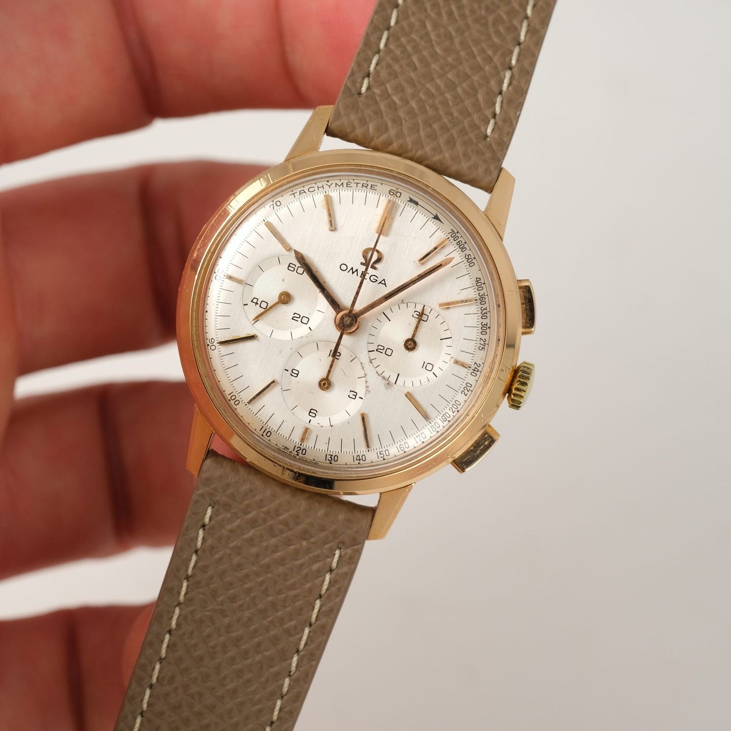 Omega Vintage 101.01 (1965) - Zilver wijzerplaat 35mm Roségoud (7/8)