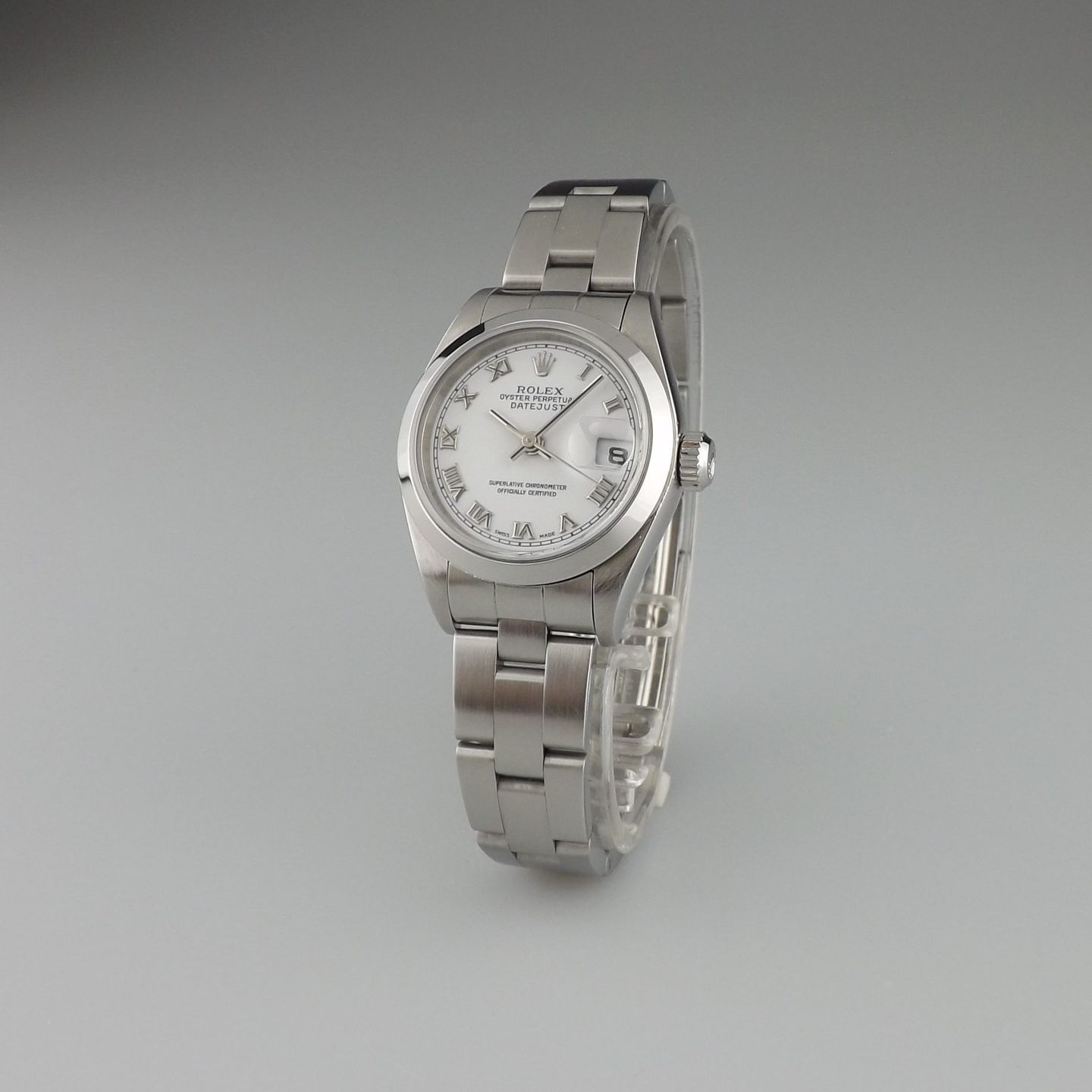 Rolex Oyster Perpetual Lady Date 79160 (Unknown (random serial)) - White dial 26 mm Steel case (1/8)