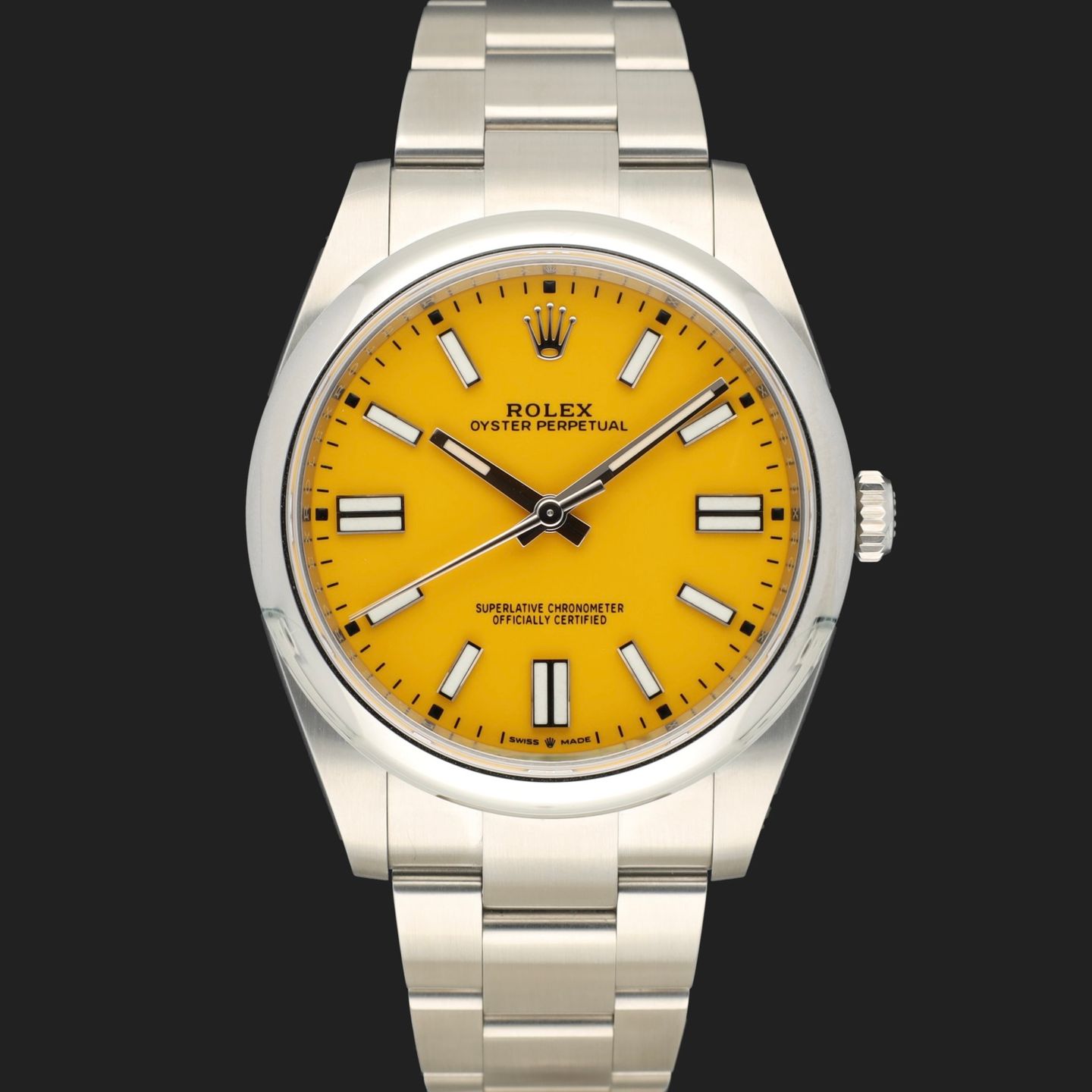 Rolex Oyster Perpetual 41 124300 (2022) - Yellow dial 41 mm Steel case (3/8)