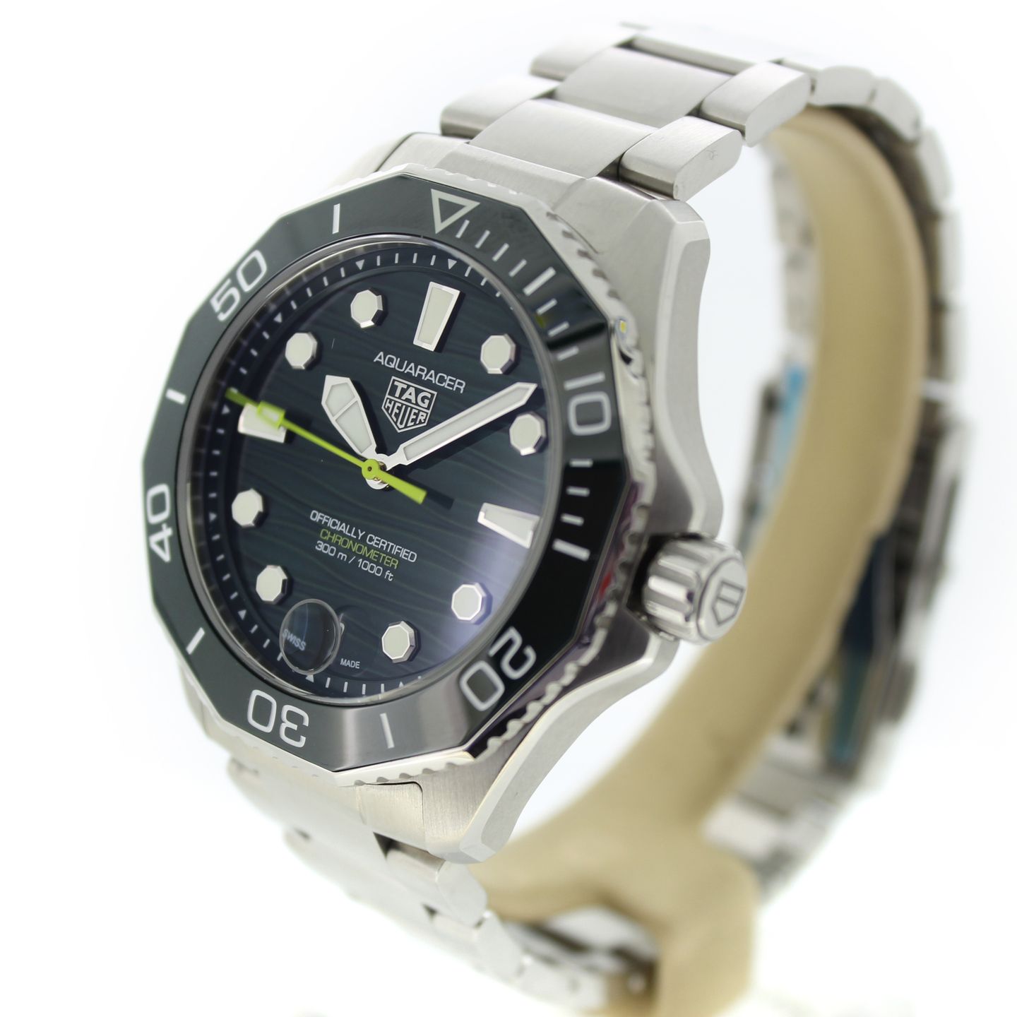 TAG Heuer Aquaracer 300M WBP5116.BA0013 (2024) - Groen wijzerplaat 42mm Staal (5/7)