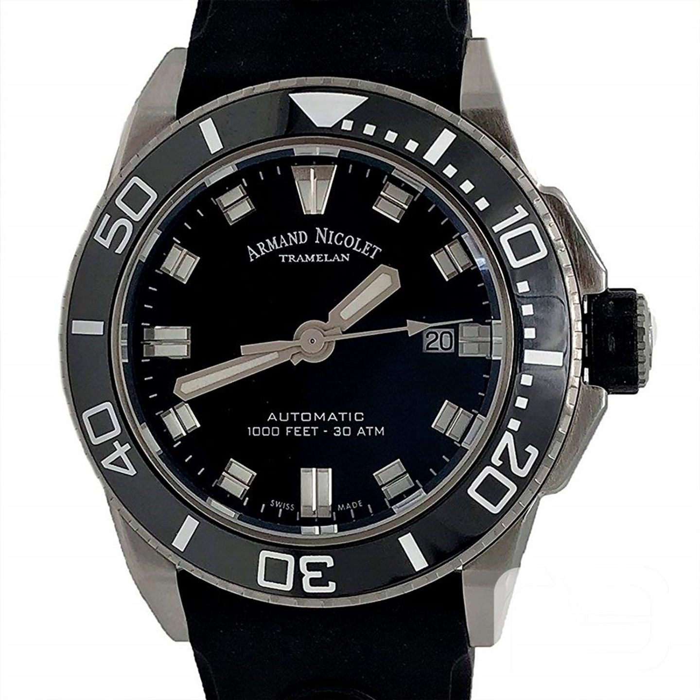 Armand Nicolet JS9 A480AGN-NR-GG4710N (2025) - Zwart wijzerplaat 44mm Staal (1/8)