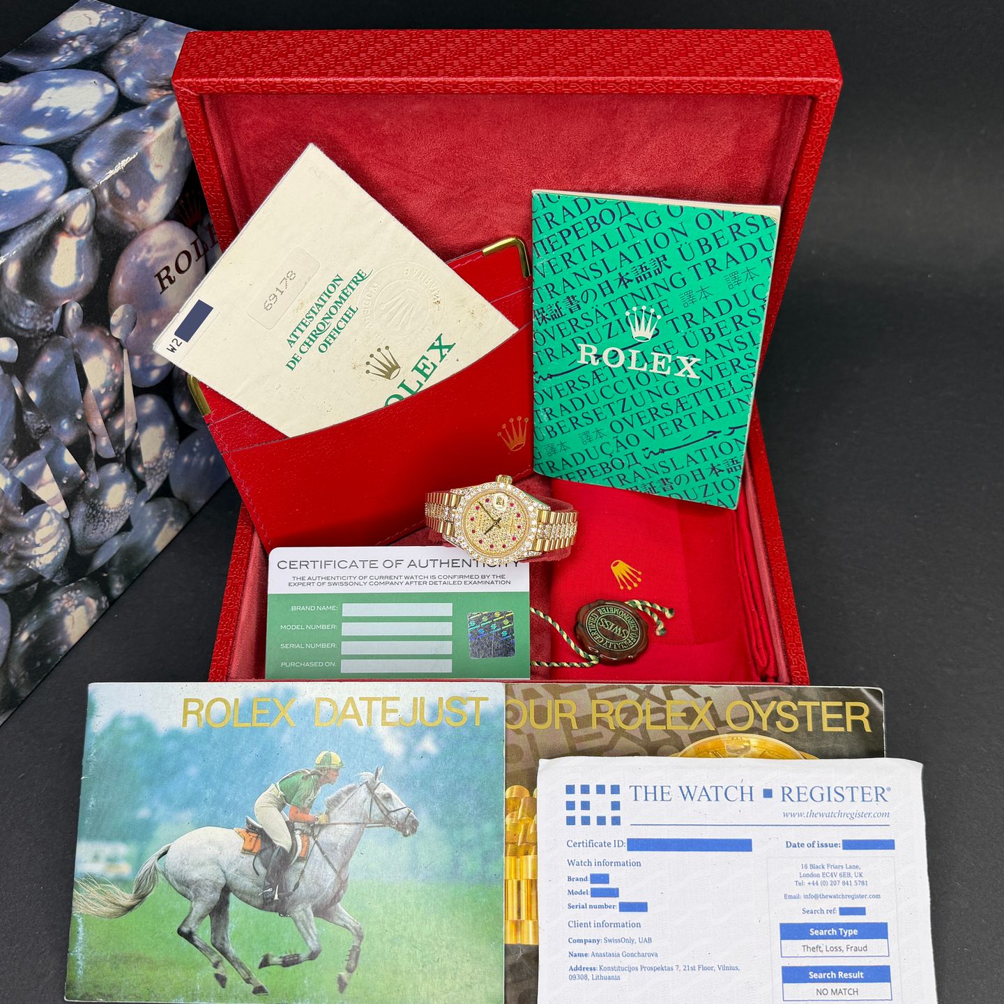 Rolex Lady-Datejust 69178 (1995) - Diamant wijzerplaat 26mm Geelgoud (3/8)