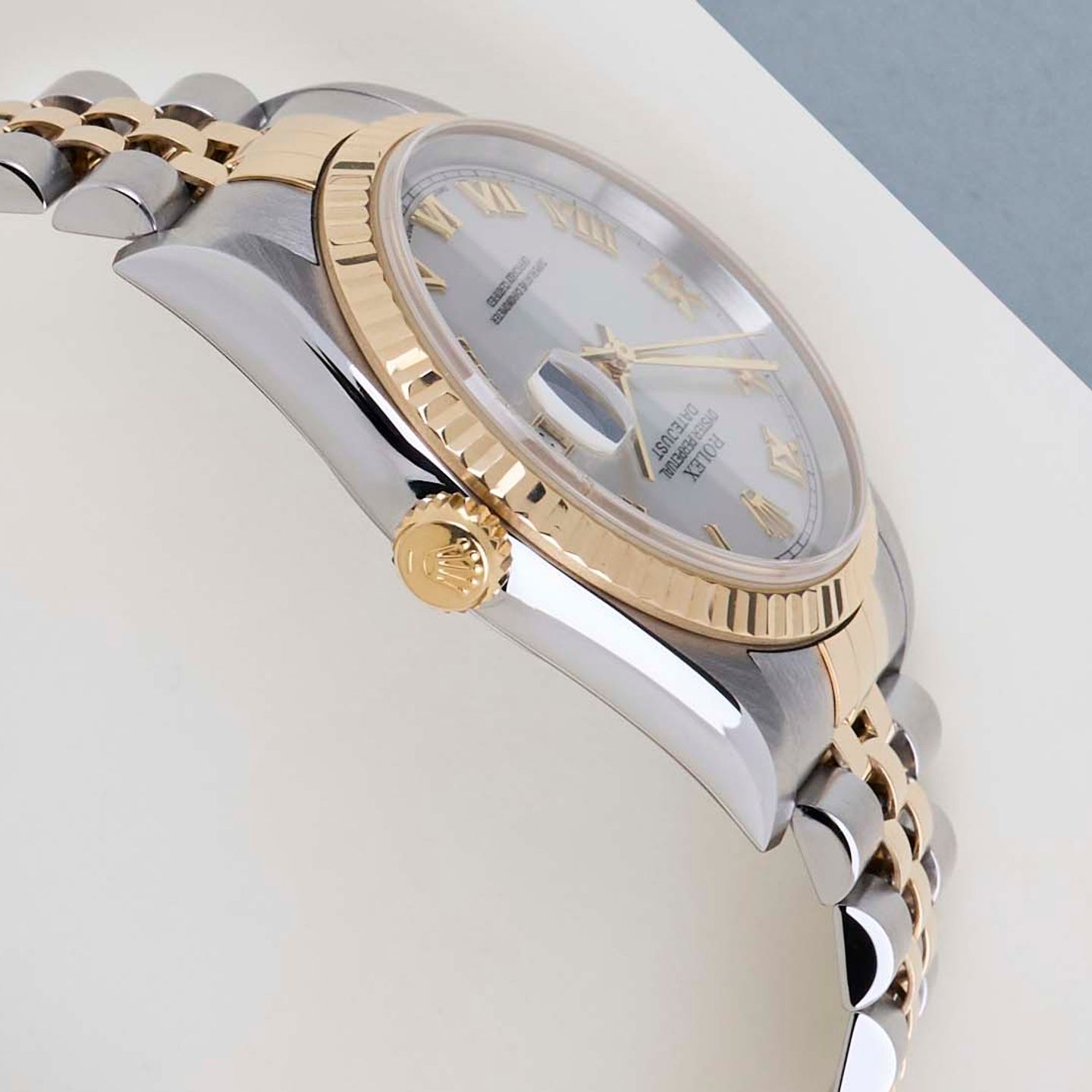 Rolex Datejust 36 16233 (2003) - Pearl dial 36 mm Gold/Steel case (8/8)