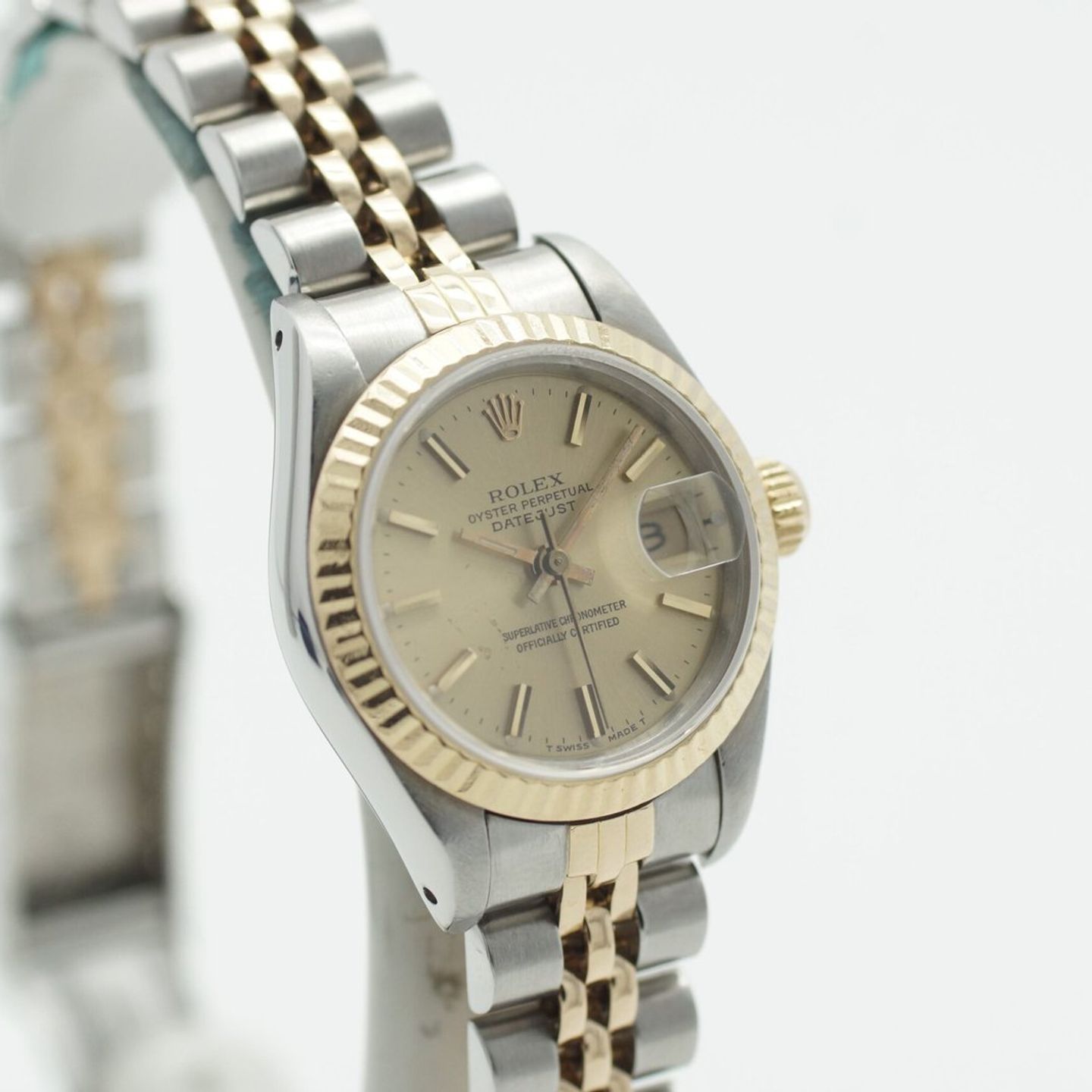 Rolex Lady-Datejust 69173 (1987) - Champagne dial 26 mm Gold/Steel case (3/8)