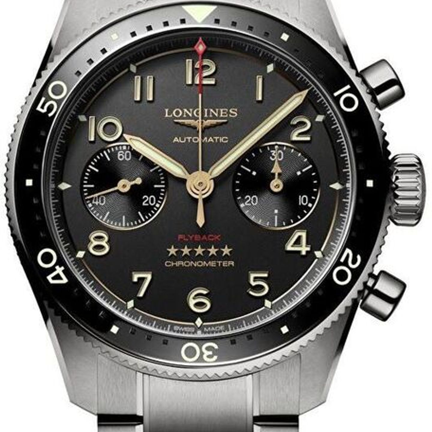 Longines Spirit L3.821.1.53.6 (2025) - Zwart wijzerplaat 42mm Titanium (1/1)