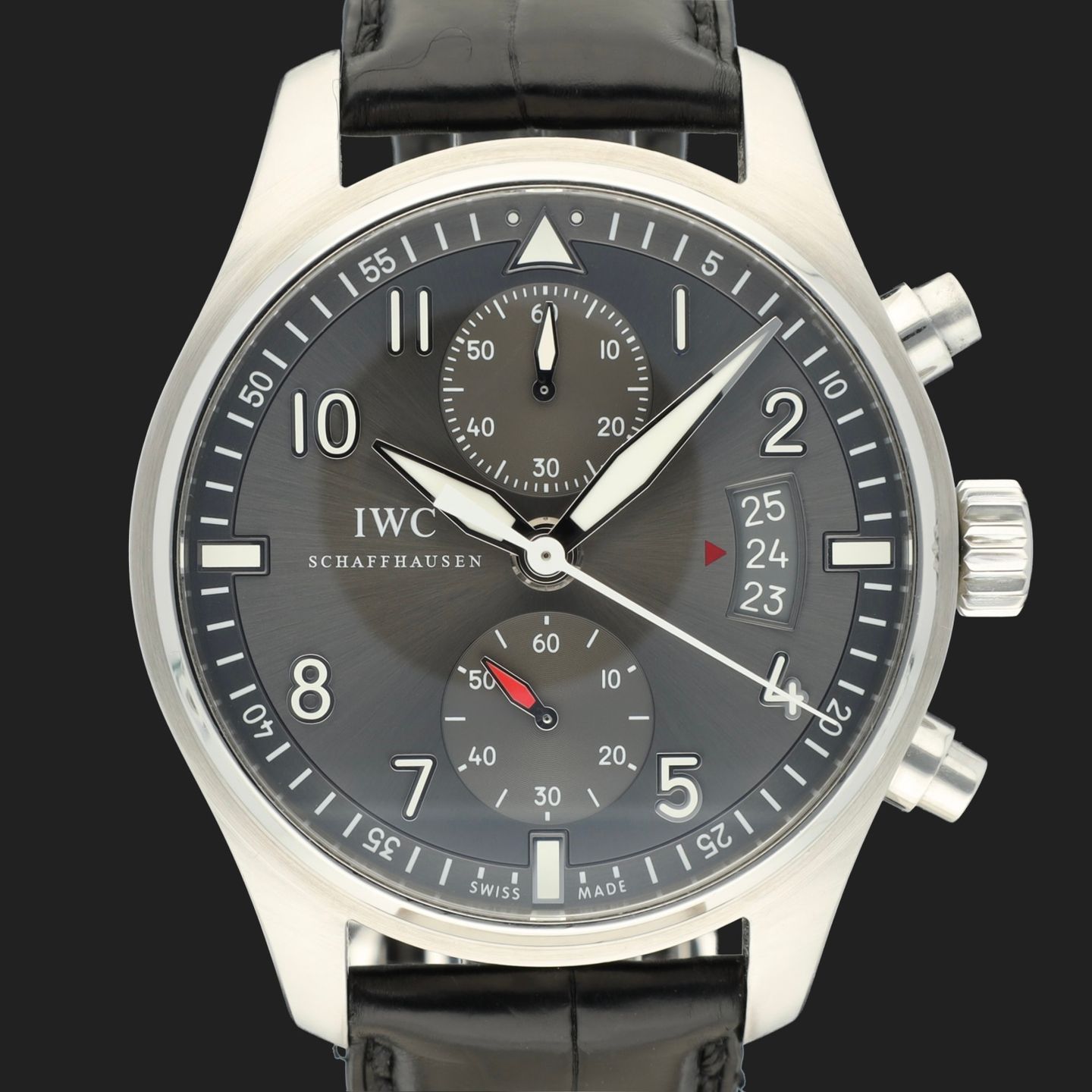 IWC Pilot Spitfire Chronograph IW387802 (2018) - Grey dial 43 mm Steel case (2/8)