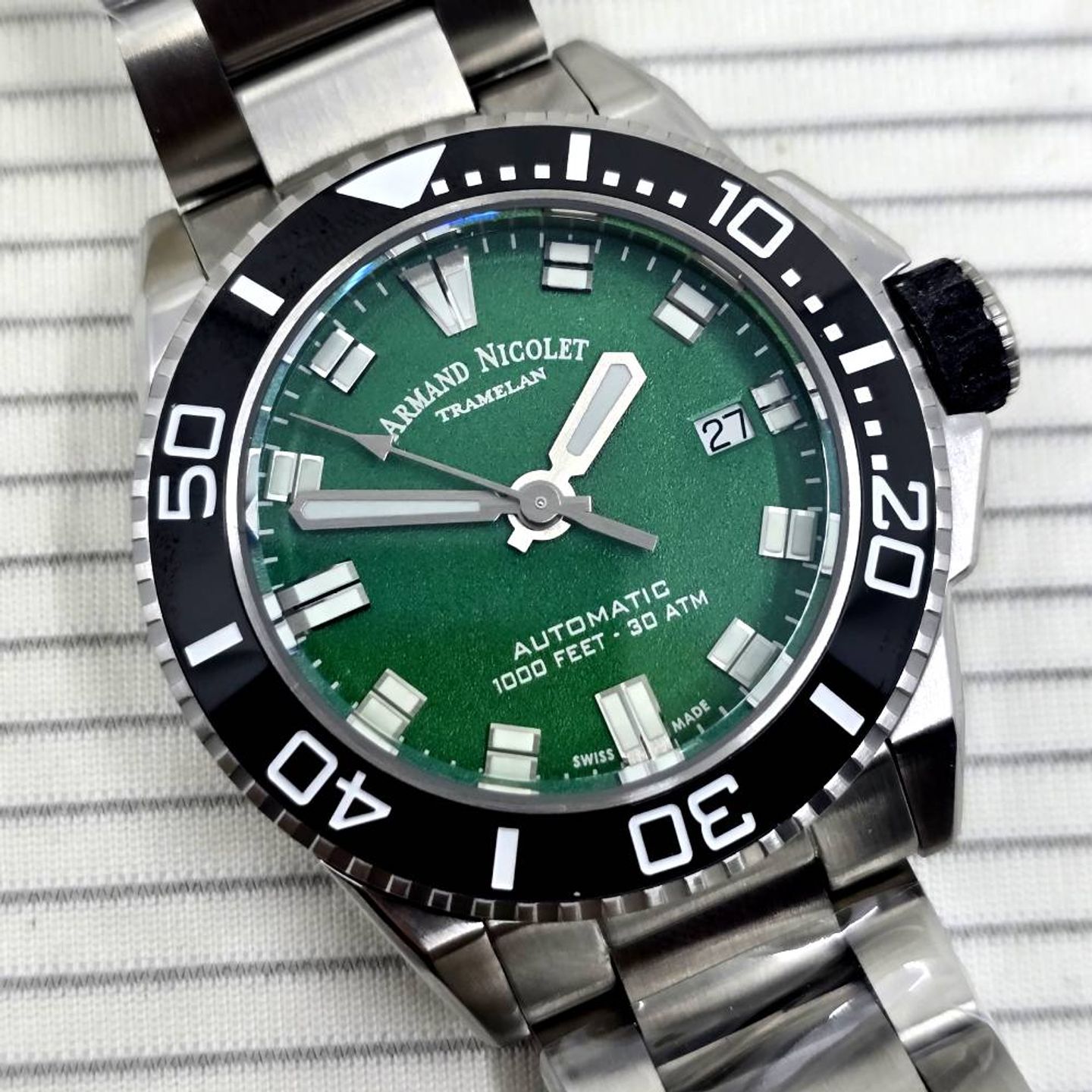 Armand Nicolet JS9 A481AGN-VR-MA2481AA (2025) - Groen wijzerplaat 41mm Staal (2/8)