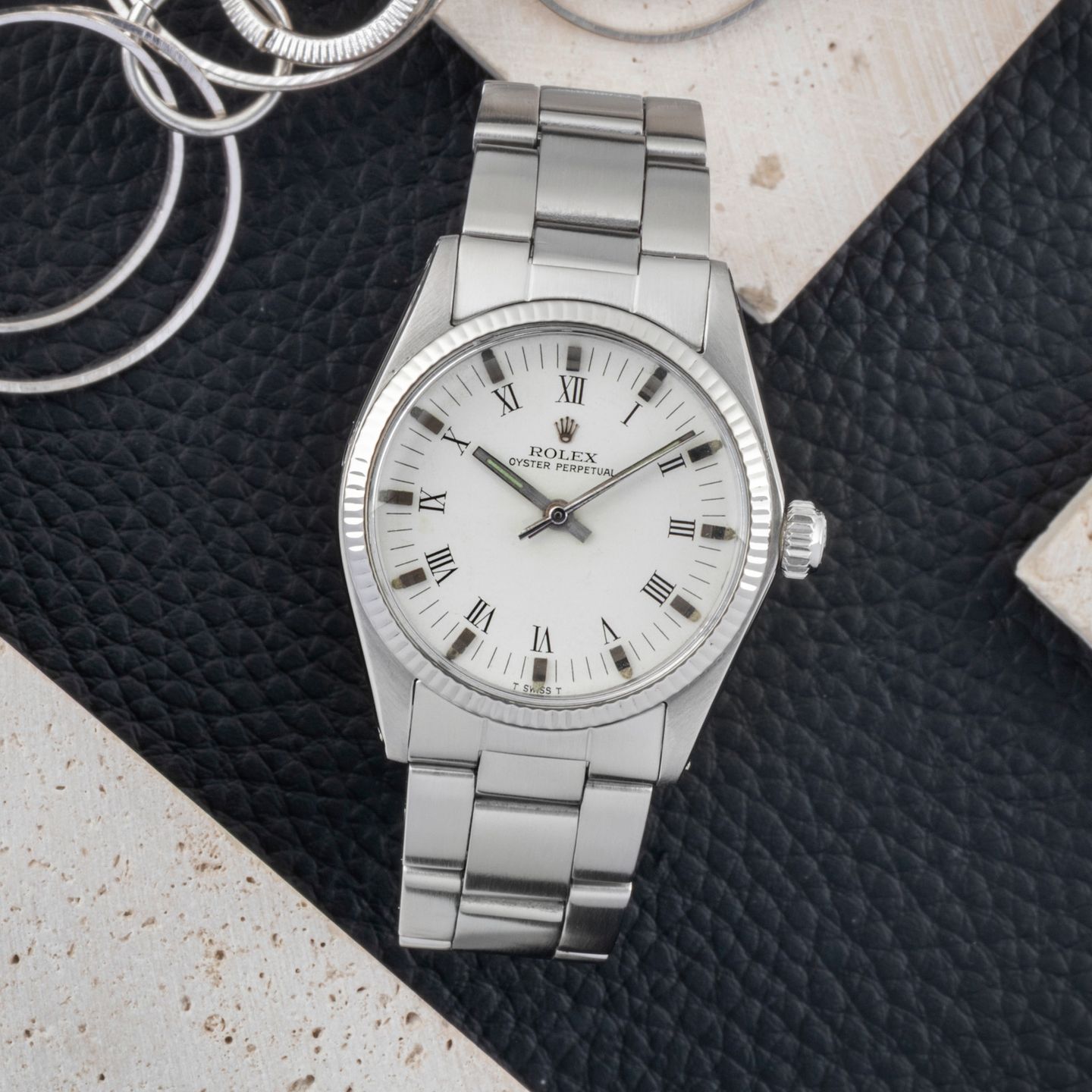Rolex Oyster Perpetual 6551 (1969) - Wit wijzerplaat 31mm Staal (1/8)