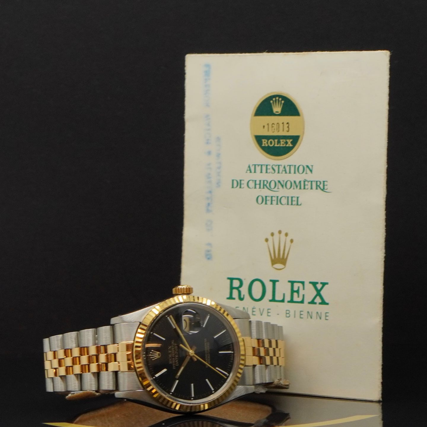 Rolex Datejust 36 16013 (1982) - Zwart wijzerplaat 36mm Goud/Staal (5/6)