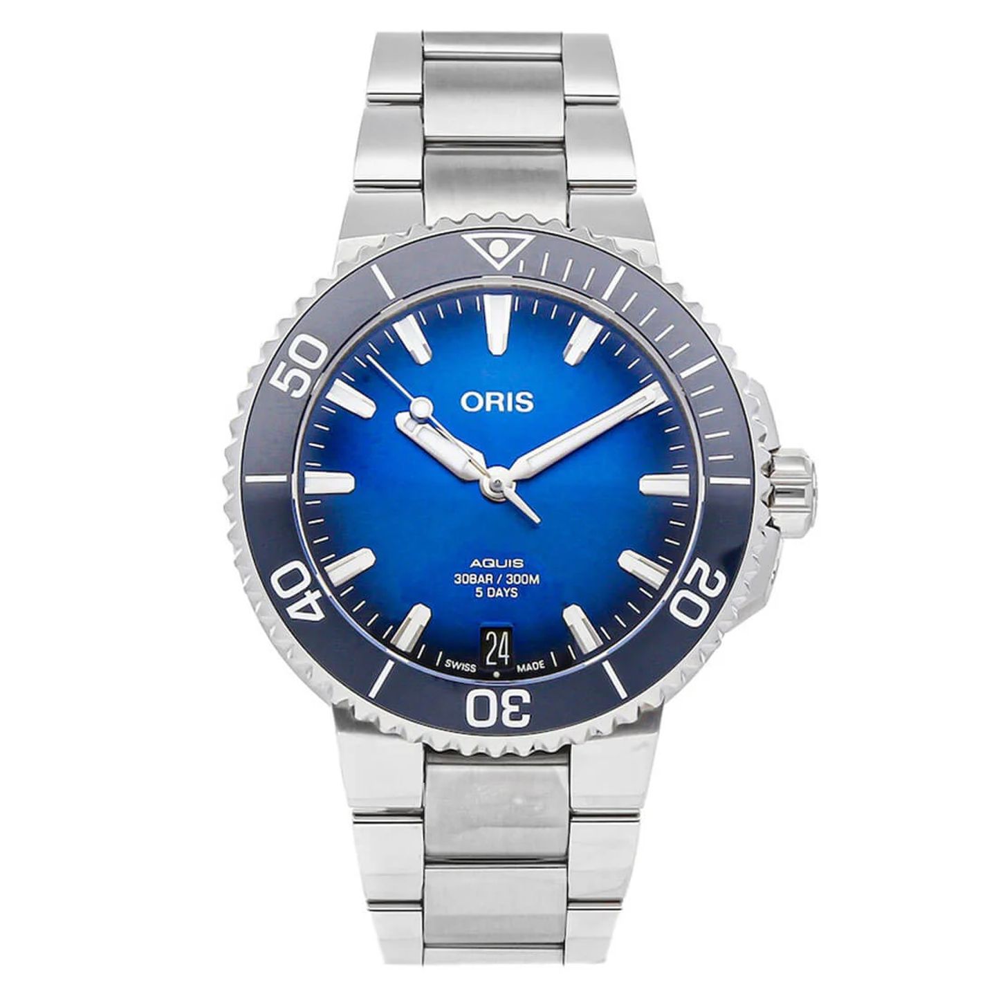 Oris Aquis Date 01 400 7769 4135-07 8 22 09PEB (2023) - Blauw wijzerplaat 42mm Staal (3/3)