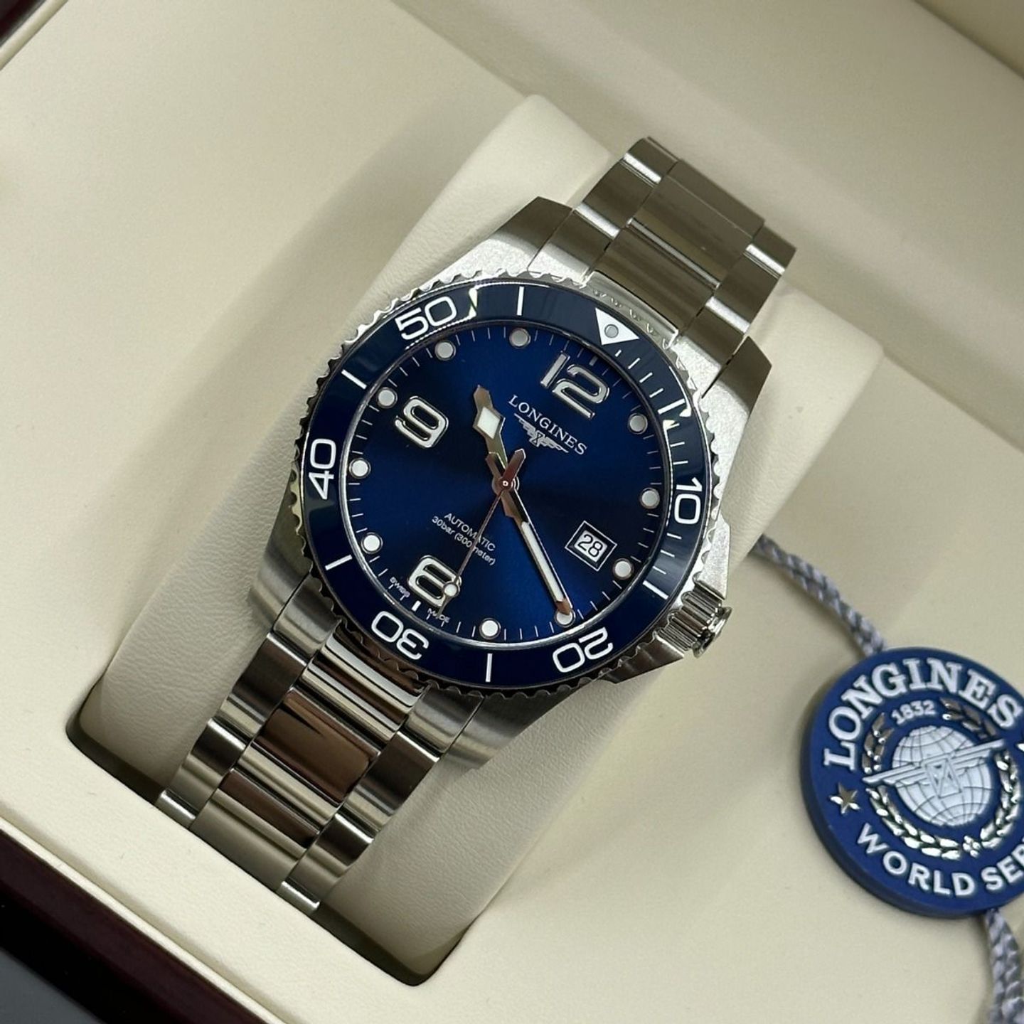 Longines HydroConquest L3.781.4.96.6 (2023) - Blue dial 41 mm Steel case (7/8)