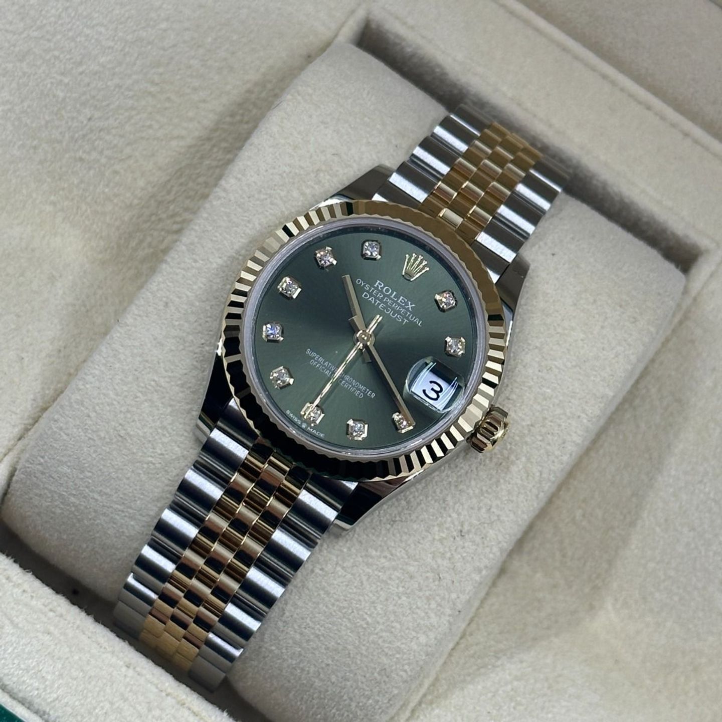 Rolex Datejust 31 278273 (2024) - Green dial 31 mm Steel case (8/8)