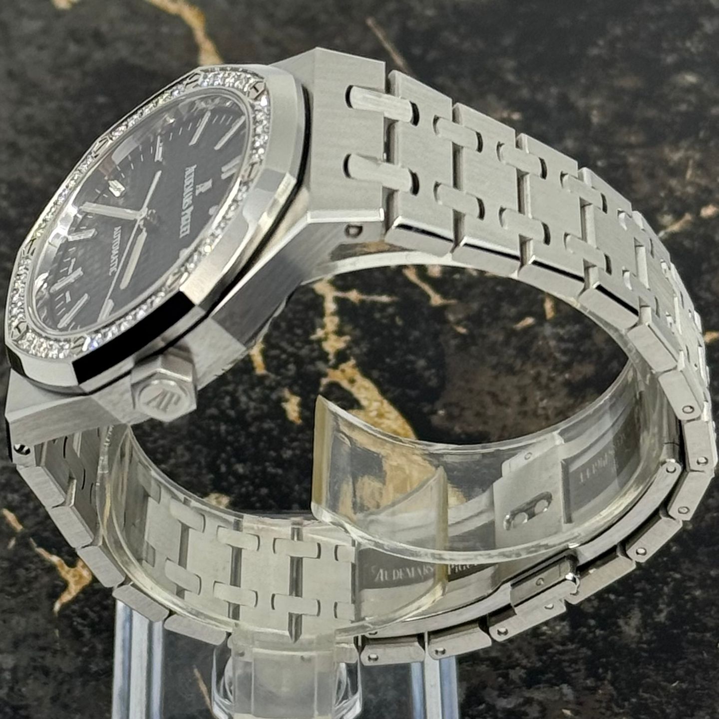 Audemars Piguet Royal Oak Lady 15451ST.ZZ.1256ST.01 (2014) - Black dial 37 mm Steel case (8/8)