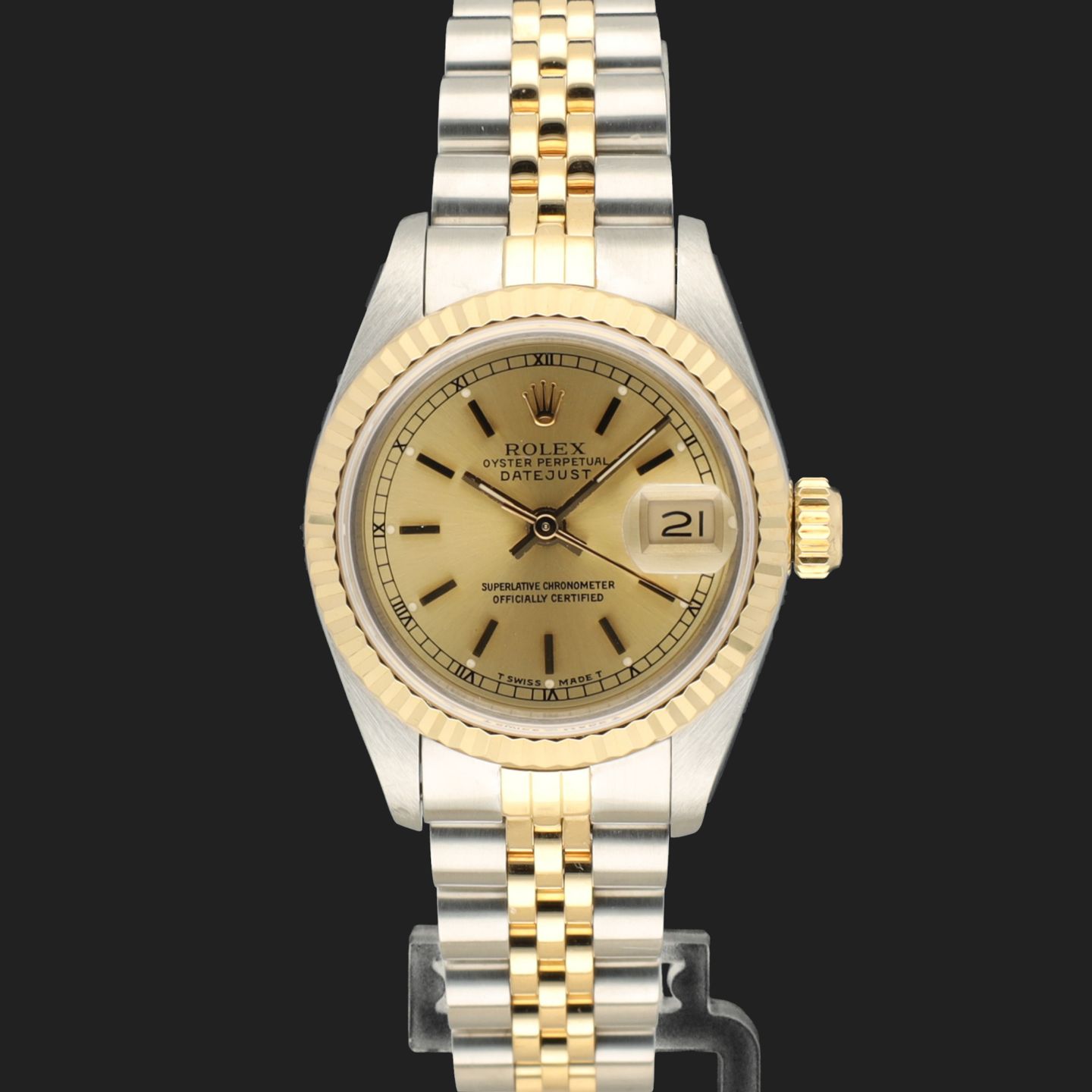 Rolex Lady-Datejust 69173 (1990) - Champagne dial 26 mm Gold/Steel case (2/8)