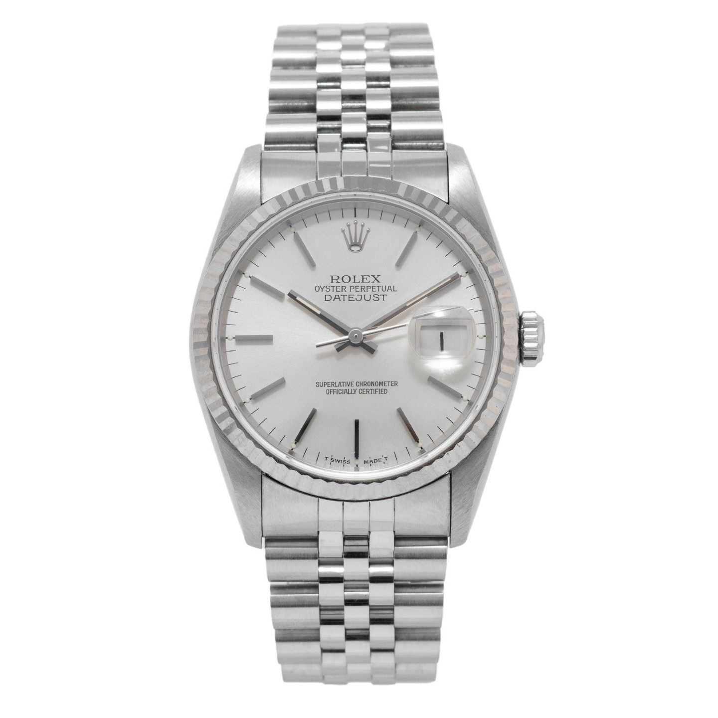 Rolex Datejust 36 16234 (1993) - Zilver wijzerplaat 36mm Staal (1/4)