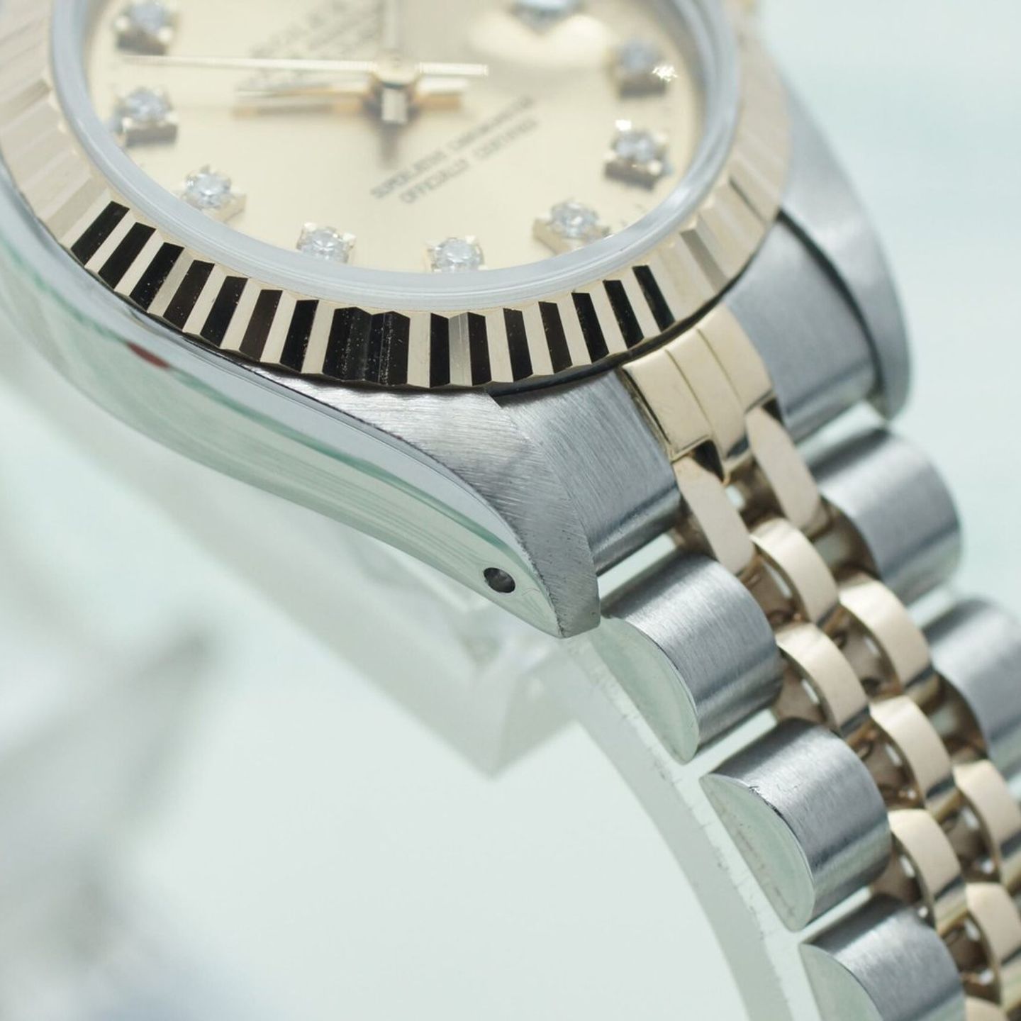 Rolex Lady-Datejust 69173 (1993) - Champagne dial 26 mm Gold/Steel case (7/8)