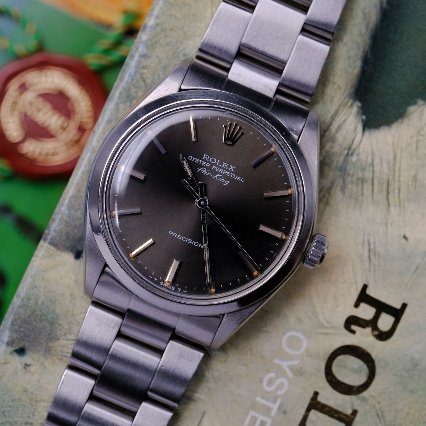 Rolex Air-King 5500 (1977) - Zwart wijzerplaat 34mm Staal (4/4)