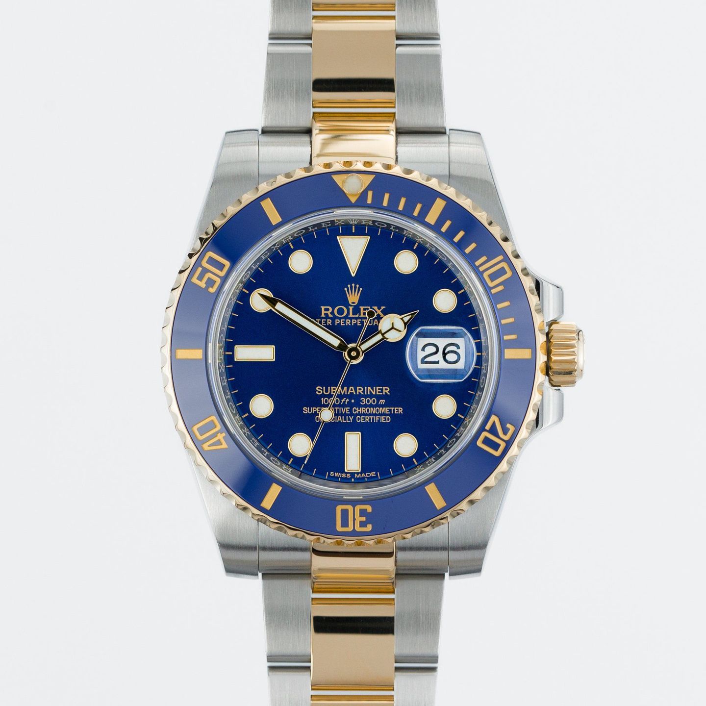 Rolex Submariner Date 116613LB (2016) - Blauw wijzerplaat 40mm Goud/Staal (1/7)