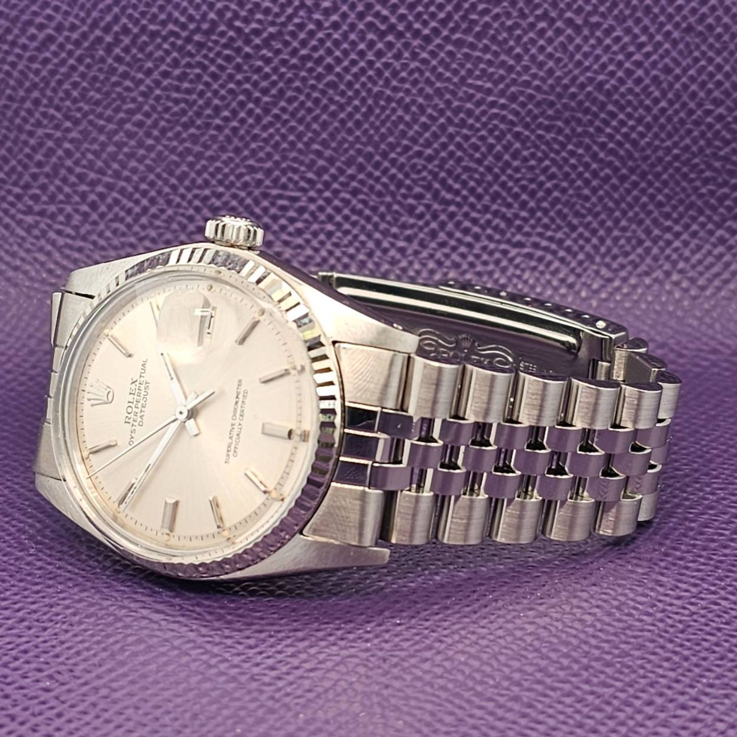 Rolex Datejust 1601 (1972) - Zilver wijzerplaat 36mm Staal (2/6)