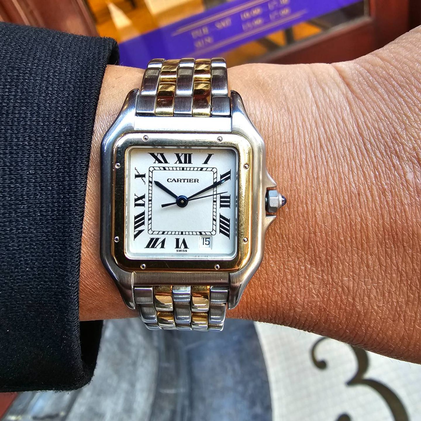 Cartier Panthère 187949 (1994) - White dial 27 mm Gold/Steel case (3/5)