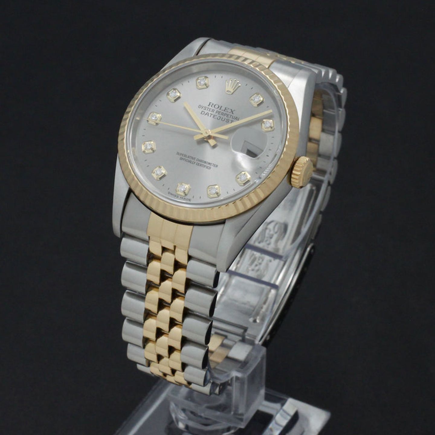 Rolex Datejust 36 16233 (1995) - Grijs wijzerplaat 36mm Goud/Staal (2/7)