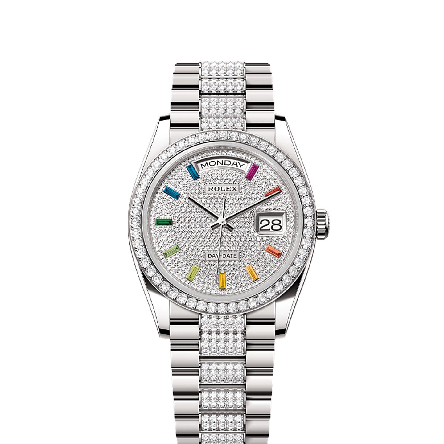 Rolex Day-Date 36 128349RBR (2025) - Diamant wijzerplaat 36mm Witgoud (1/1)