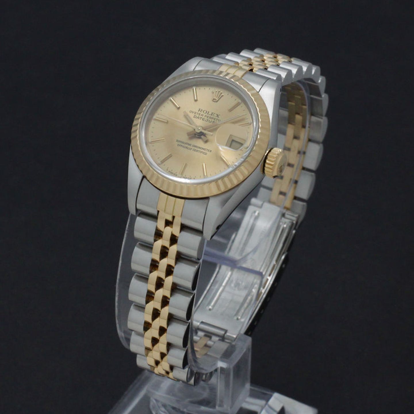 Rolex Lady-Datejust 69173 (1987) - Gold dial 26 mm Gold/Steel case (5/7)