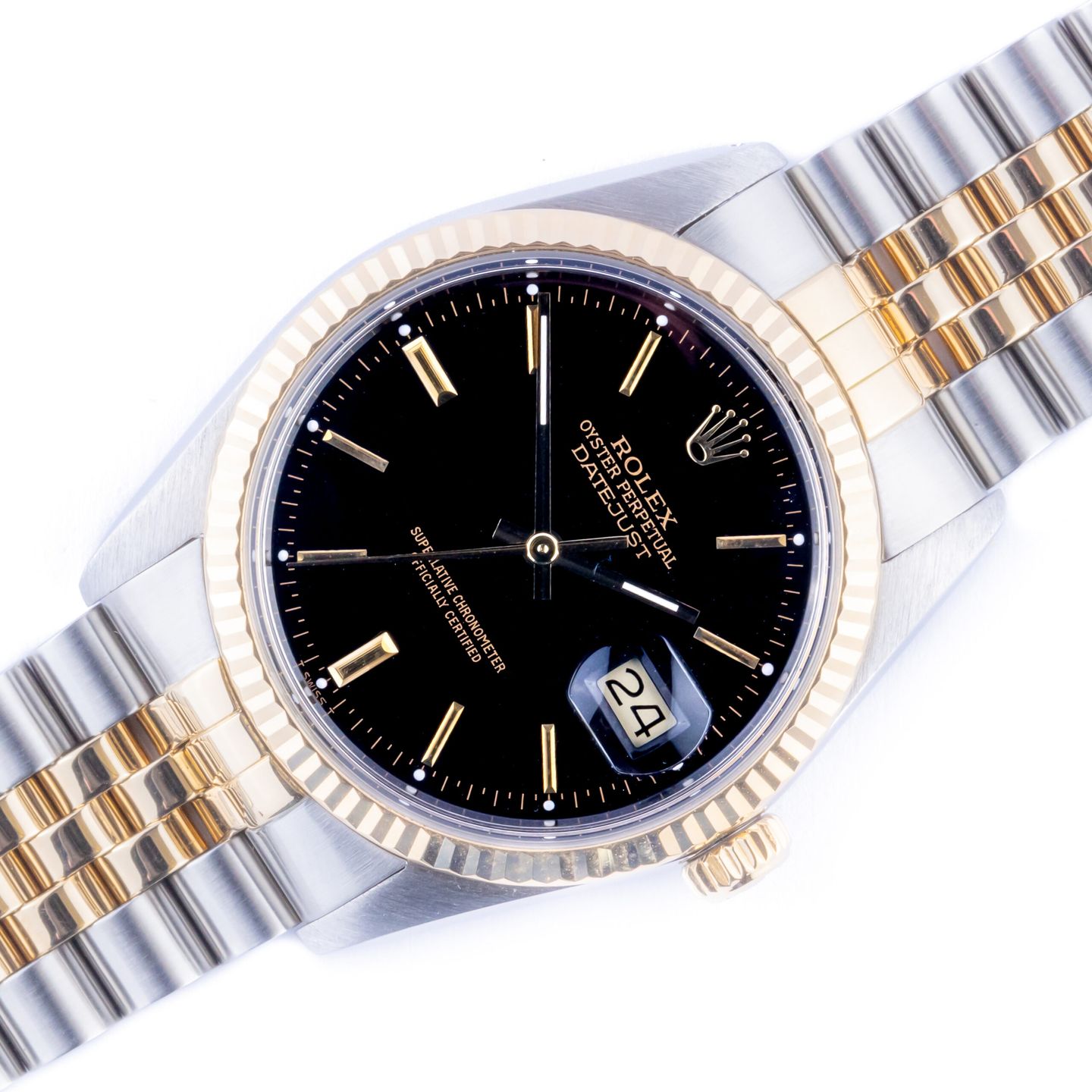 Rolex Datejust 36 16013 (1986) - Black dial 36 mm Gold/Steel case (1/8)