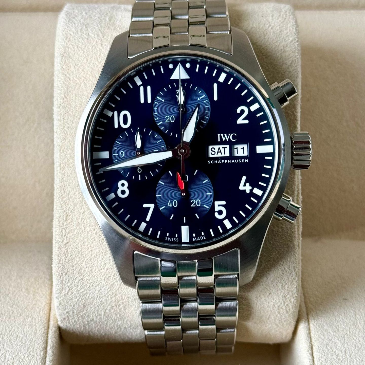 IWC Pilot Chronograph IW388102 (2023) - Blauw wijzerplaat 41mm Staal (2/7)