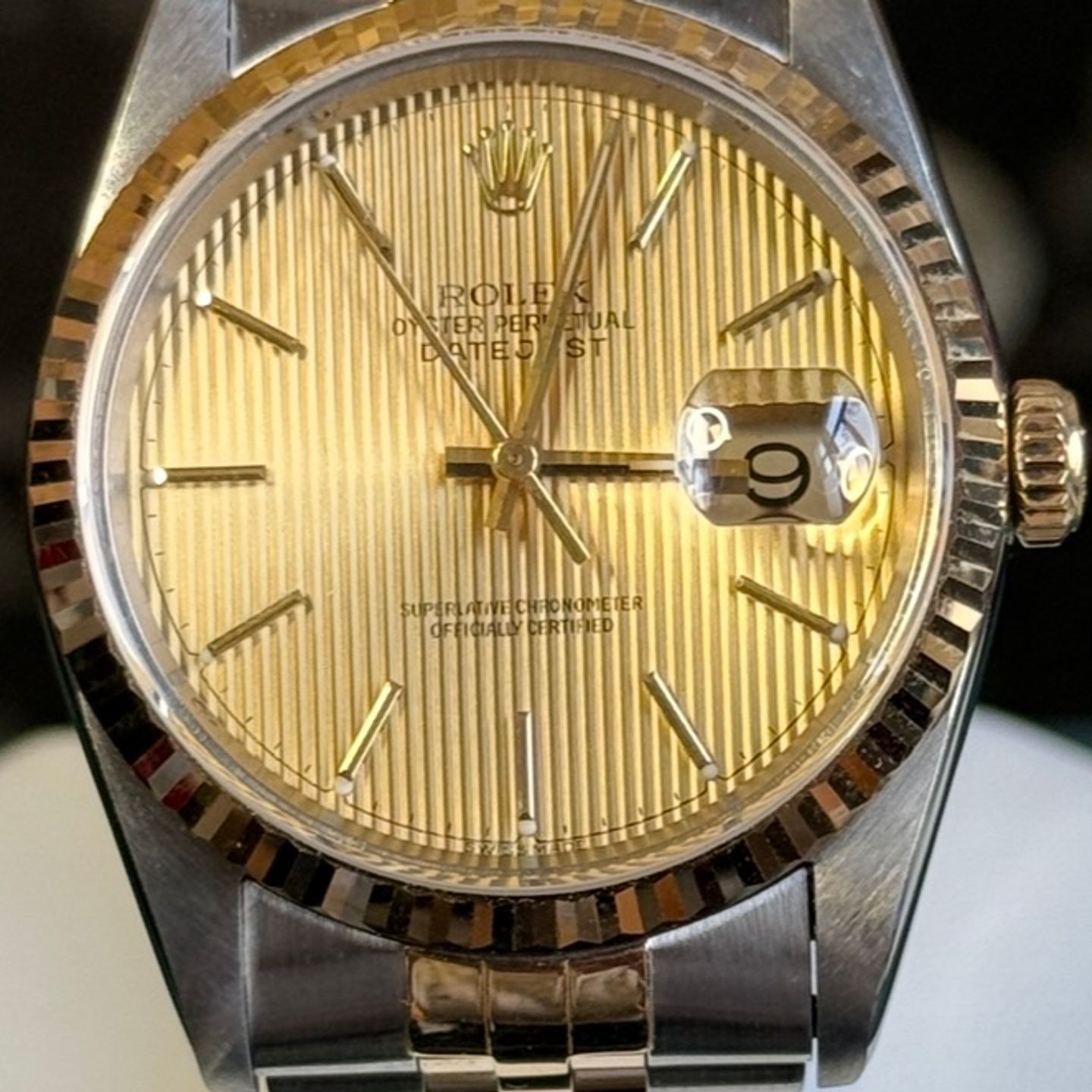 Rolex Datejust 36 16233 (1988) - Champagne dial 36 mm Gold/Steel case (4/8)