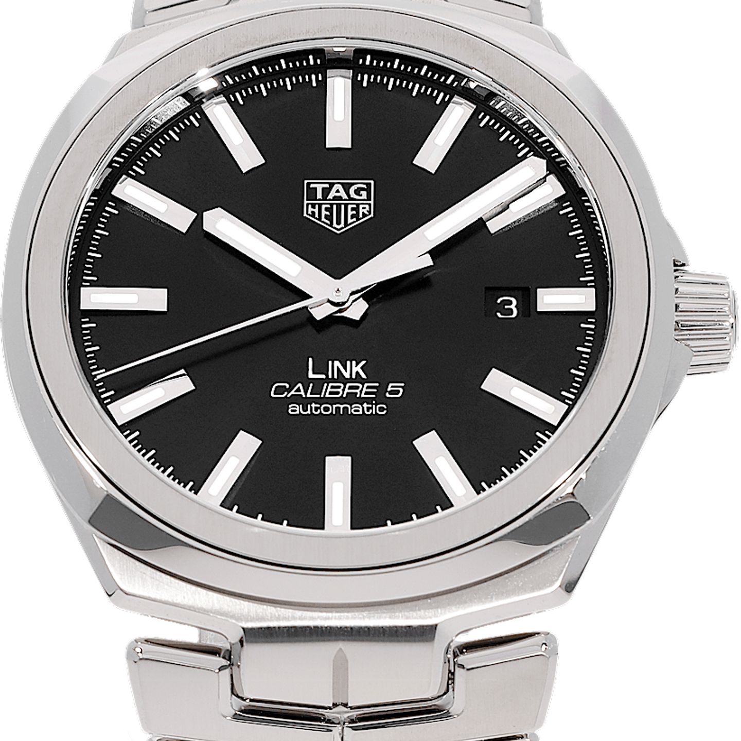 TAG Heuer Link Calibre 5 WBC2110.BA0603 (2019) - Black dial 41 mm Steel case (2/5)