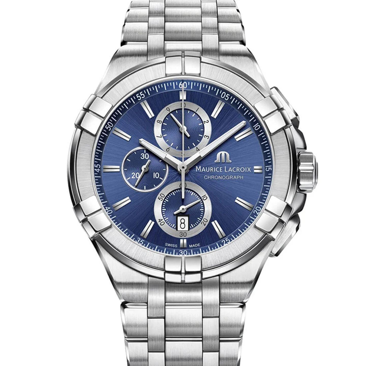 Maurice Lacroix Aikon AI1018-SS002-430-1 (2023) - Blauw wijzerplaat 44mm Staal (1/3)