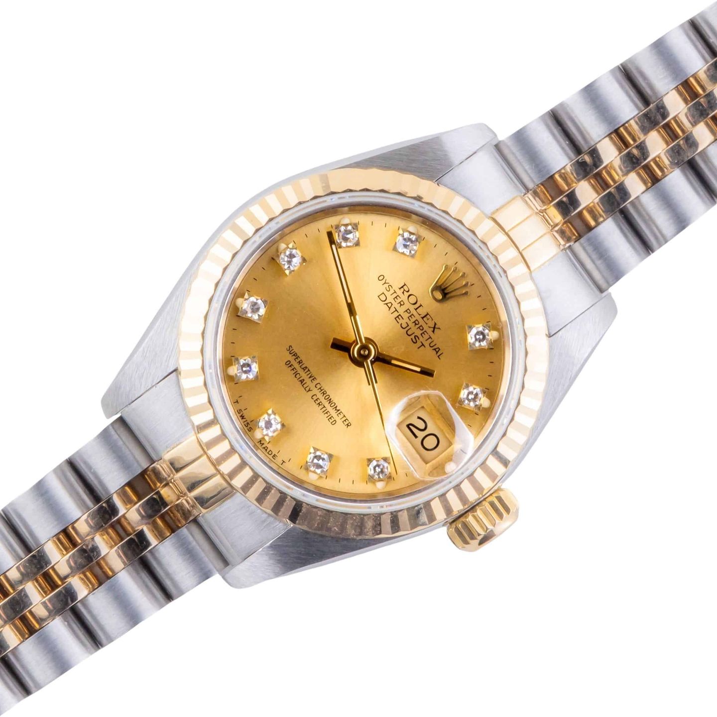 Rolex Lady-Datejust 69173 (1991) - Champagne dial 26 mm Gold/Steel case (1/8)