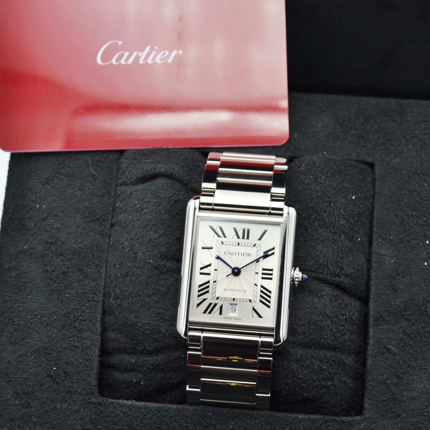 Cartier Tank WSTA0053 (2021) - Silver dial 41 mm Steel case (7/7)