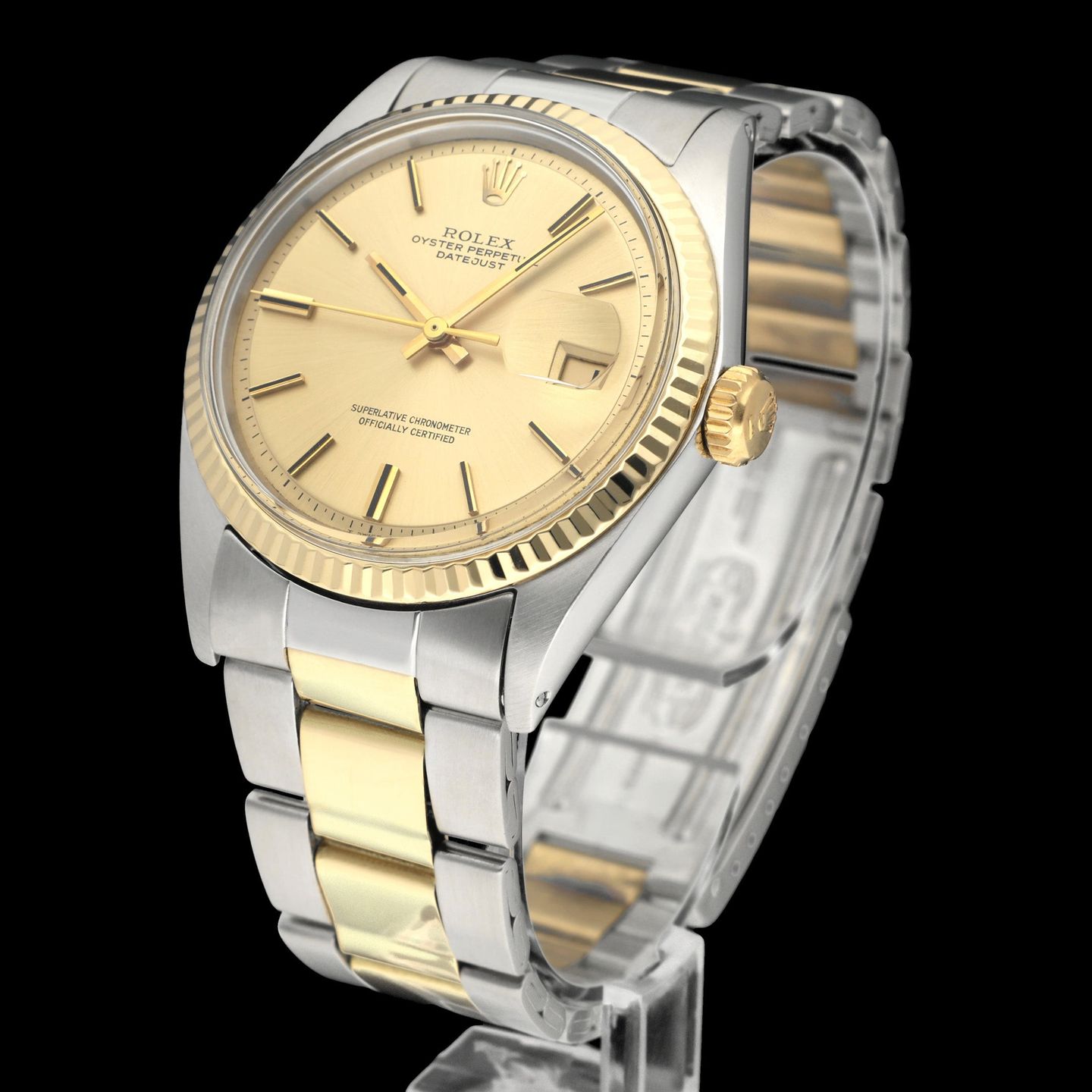 Rolex Datejust 1601 (1971) - Champagne wijzerplaat 36mm Staal (2/8)