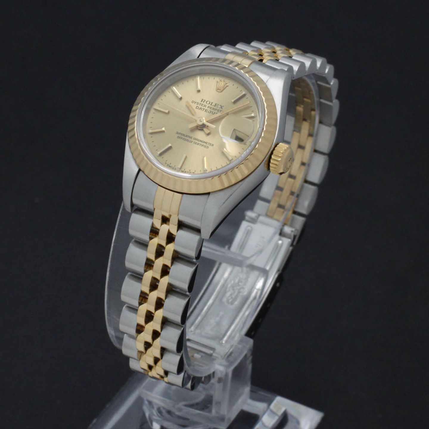 Rolex Lady-Datejust 69173 (1999) - Gold dial 26 mm Gold/Steel case (5/7)